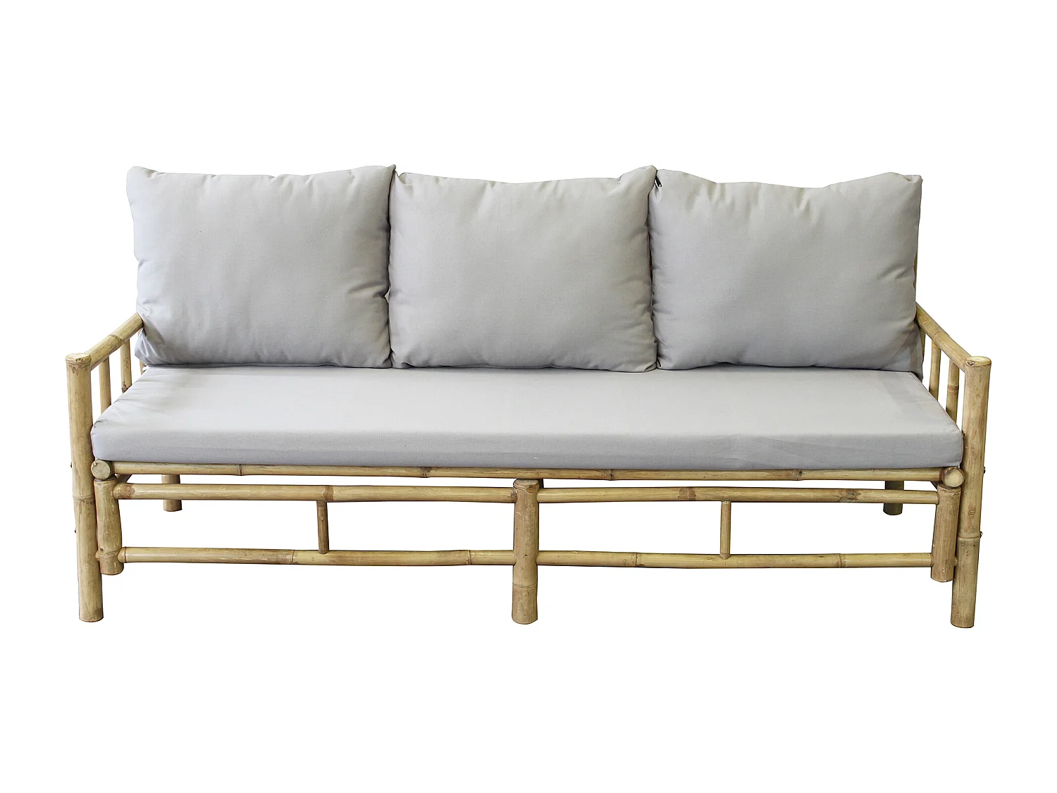 MilaniHome.it - divano da giardino in bamboo di design per esterno giardino cm 180 l x 70 p x 80 hdi coloreGrigio