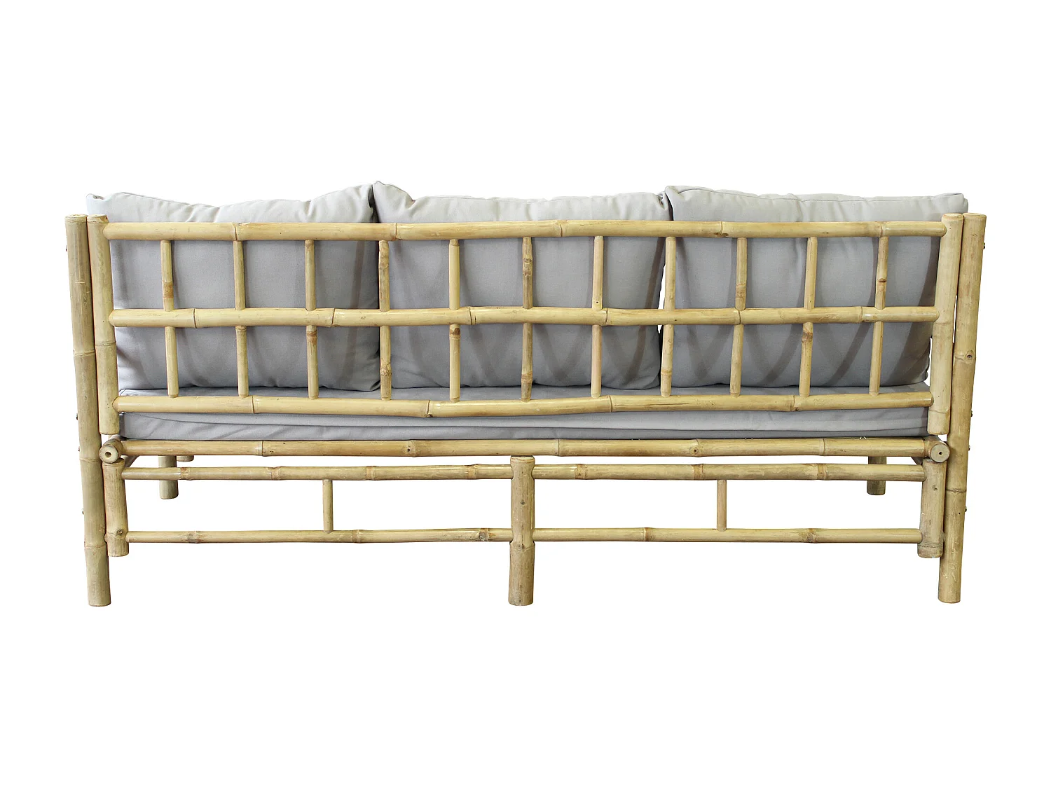 MilaniHome.it - divano da giardino in bamboo di design per esterno giardino cm 180 l x 70 p x 80 hdi coloreGrigio