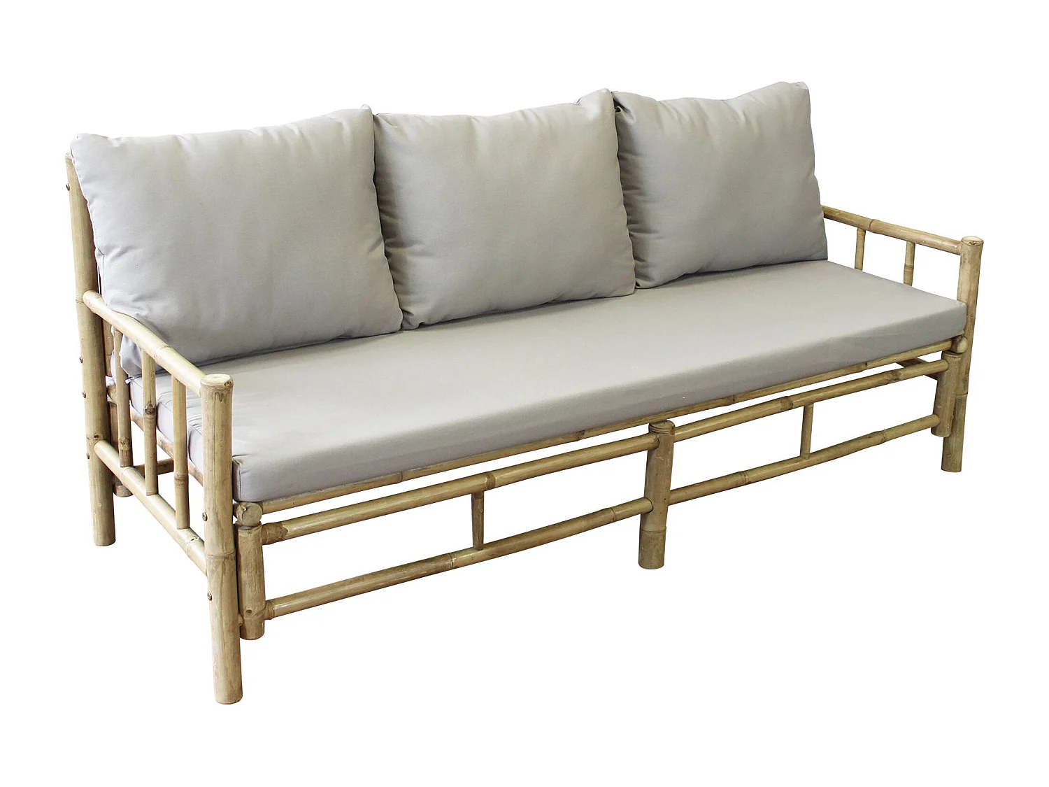 MilaniHome.it - divano da giardino in bamboo di design per esterno giardino cm 180 l x 70 p x 80 hdi coloreGrigio