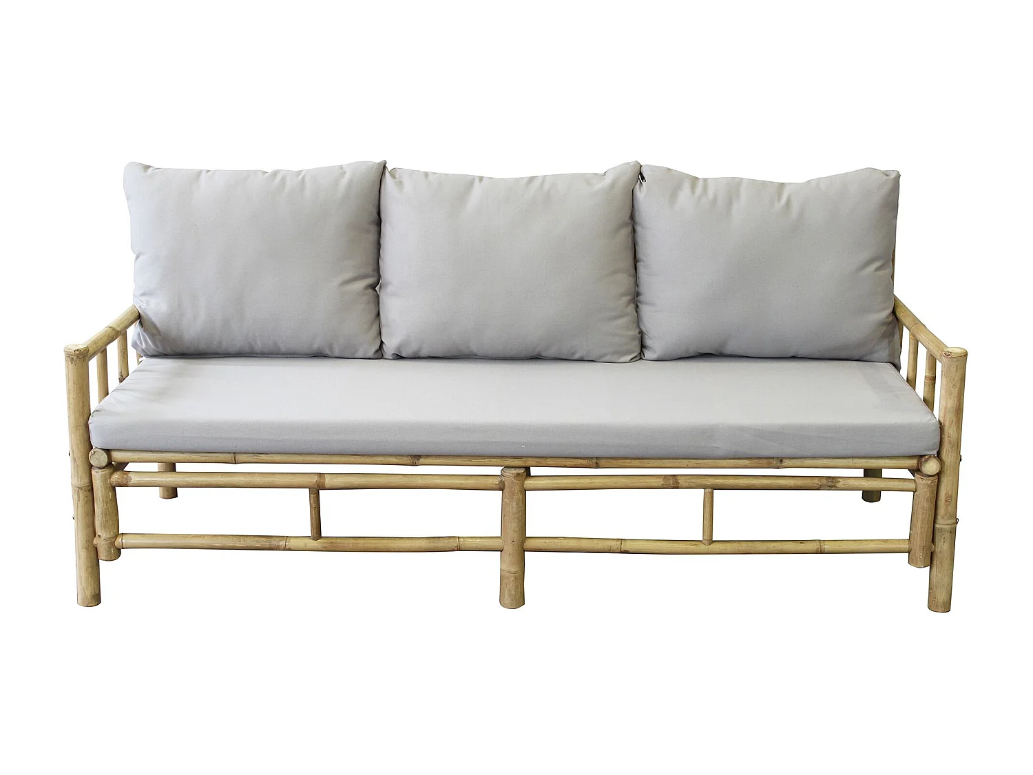 MilaniHome.it - divano da giardino in bamboo di design per esterno giardino cm 180 l x 70 p x 80 hdi coloreGrigio