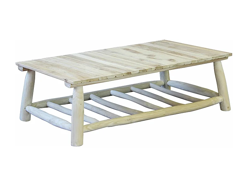 MilaniHome.it - tavolino in teak per salotto da esterno di design per esterno giardino cm 120 l x 70 p x 38 hdi coloreBeige