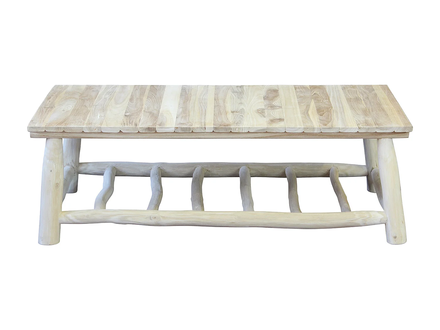 MilaniHome.it - tavolino in teak per salotto da esterno di design per esterno giardino cm 120 l x 70 p x 38 hdi coloreBeige