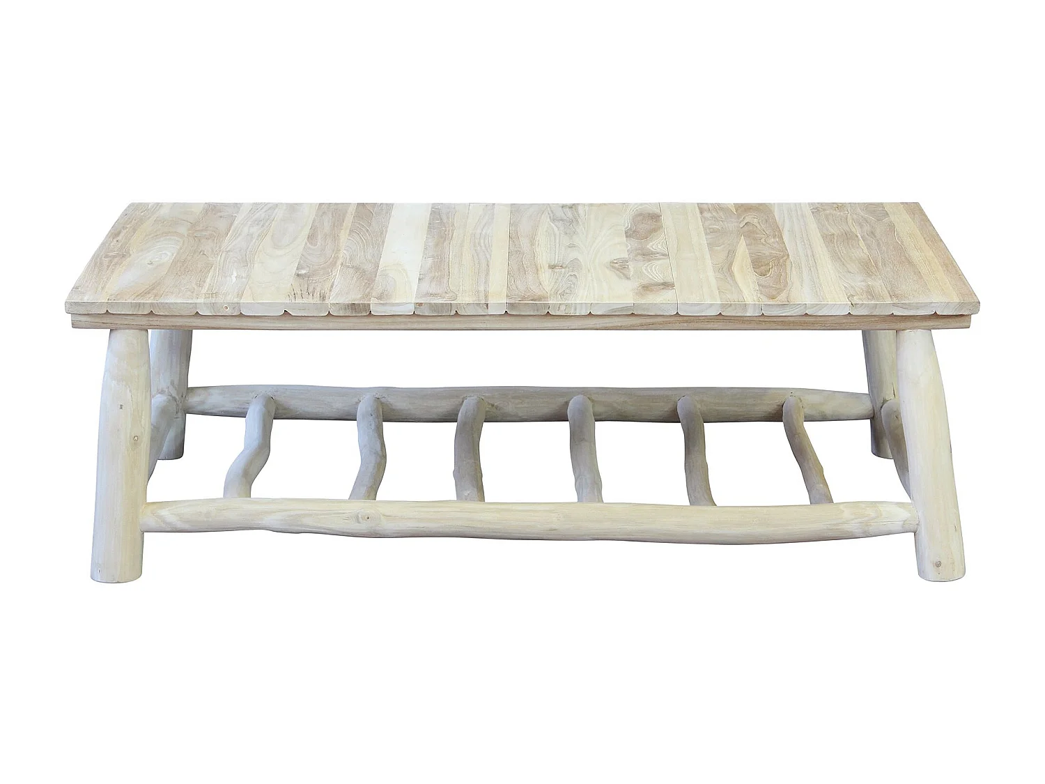 MilaniHome.it - tavolino in teak per salotto da esterno di design per esterno giardino cm 120 l x 70 p x 38 hdi coloreBeige