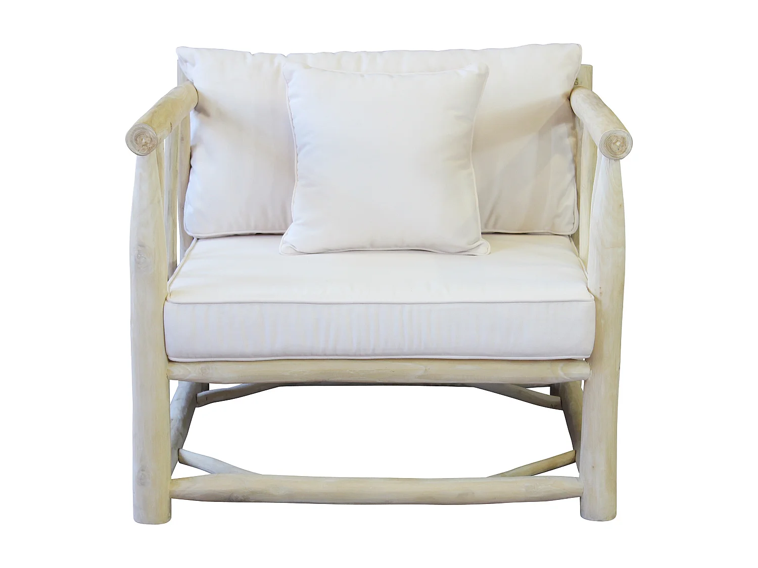 MilaniHome.it - poltrona da esterno in teak di design per esterno giardino cm 92 l x 92 p x 77 hdi coloreBianco