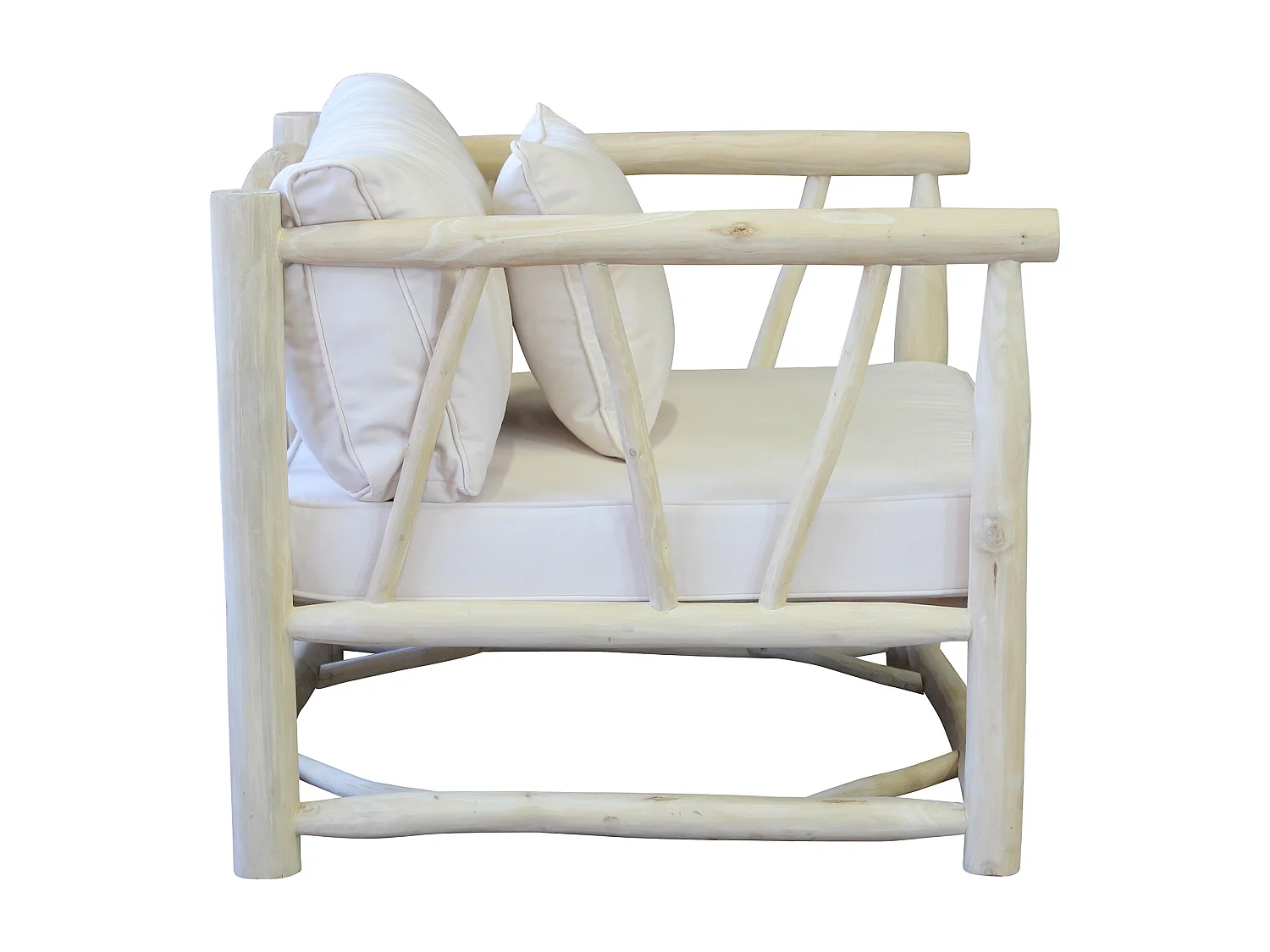 MilaniHome.it - poltrona da esterno in teak di design per esterno giardino cm 92 l x 92 p x 77 hdi coloreBianco