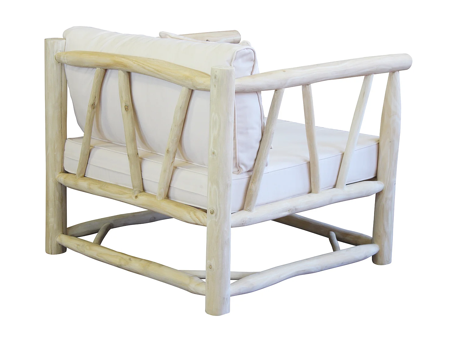 MilaniHome.it - poltrona da esterno in teak di design per esterno giardino cm 92 l x 92 p x 77 hdi coloreBianco