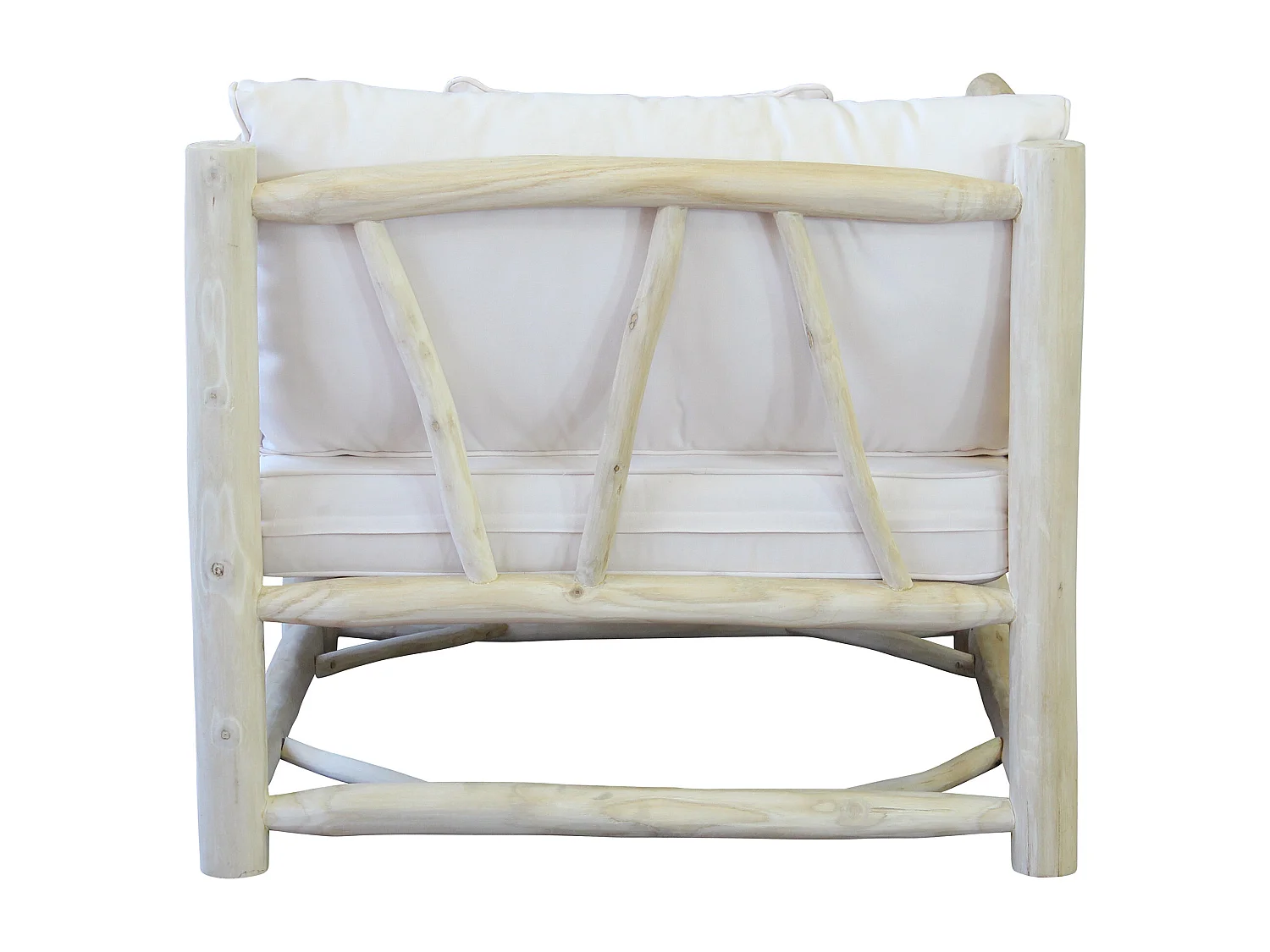 MilaniHome.it - poltrona da esterno in teak di design per esterno giardino cm 92 l x 92 p x 77 hdi coloreBianco