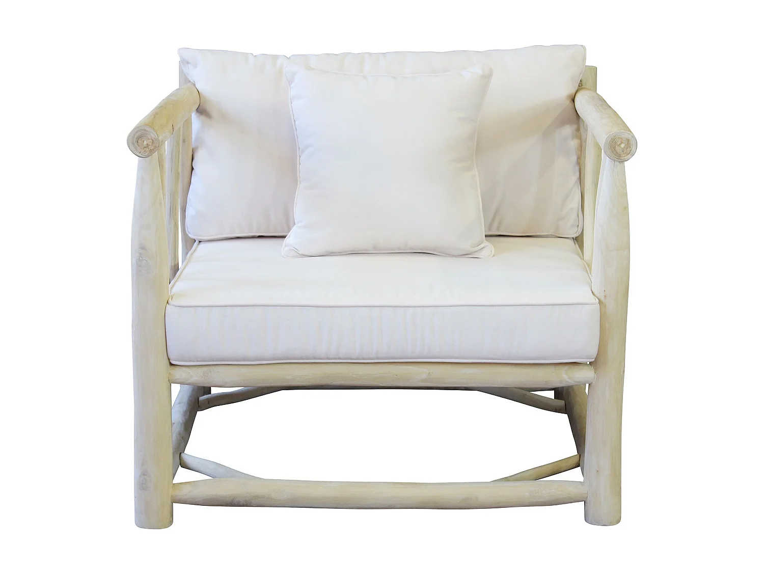 MilaniHome.it - poltrona da esterno in teak di design per esterno giardino cm 92 l x 92 p x 77 hdi coloreBianco