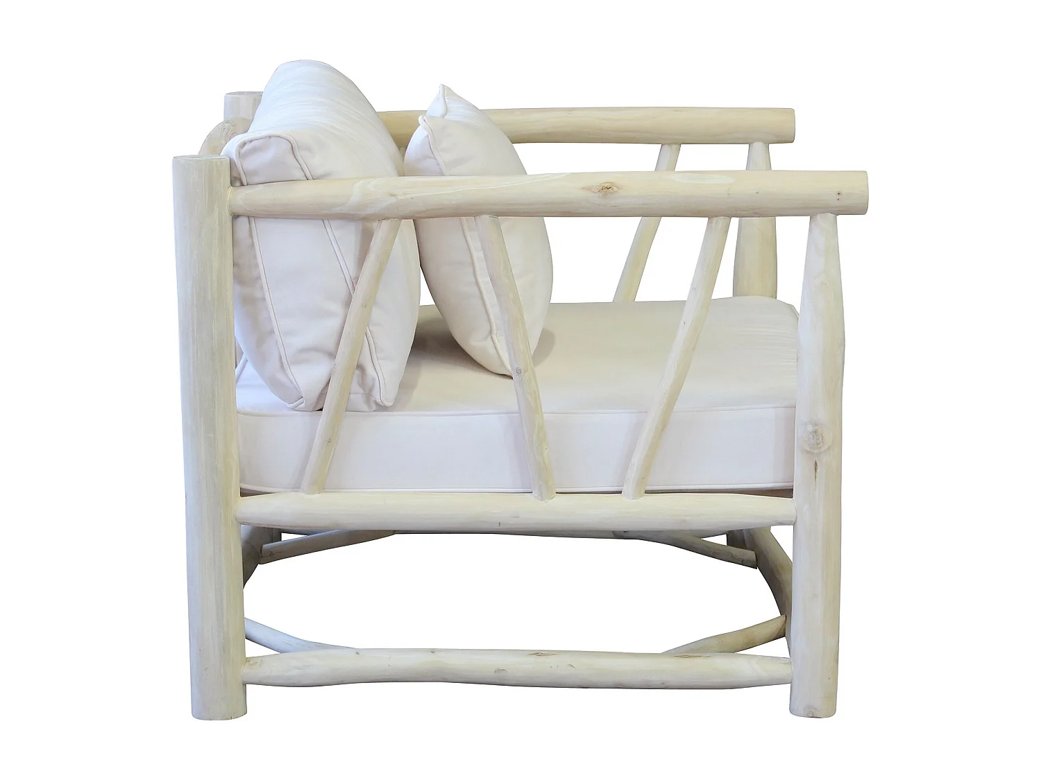 MilaniHome.it - poltrona da esterno in teak di design per esterno giardino cm 92 l x 92 p x 77 hdi coloreBianco