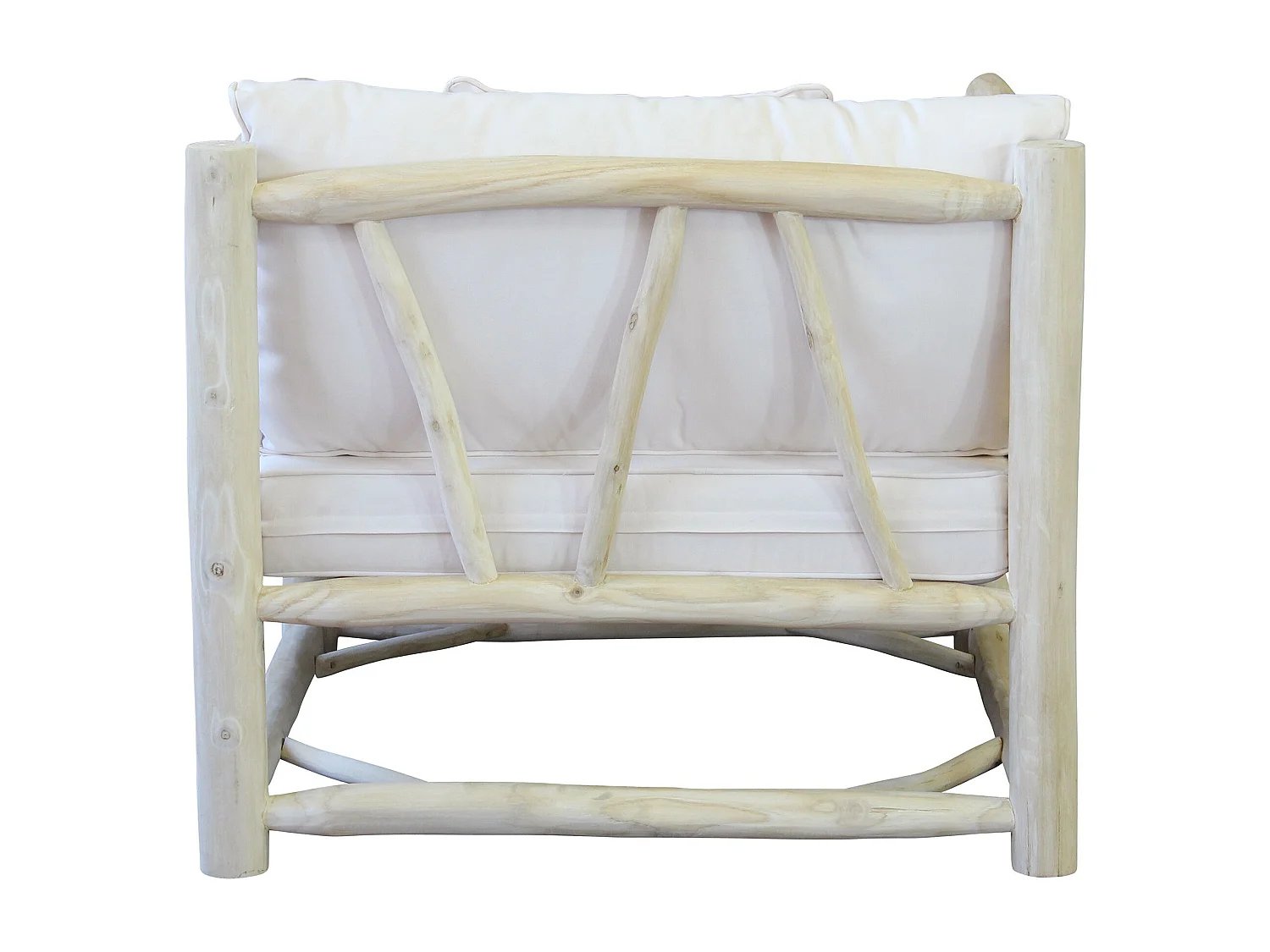 MilaniHome.it - poltrona da esterno in teak di design per esterno giardino cm 92 l x 92 p x 77 hdi coloreBianco