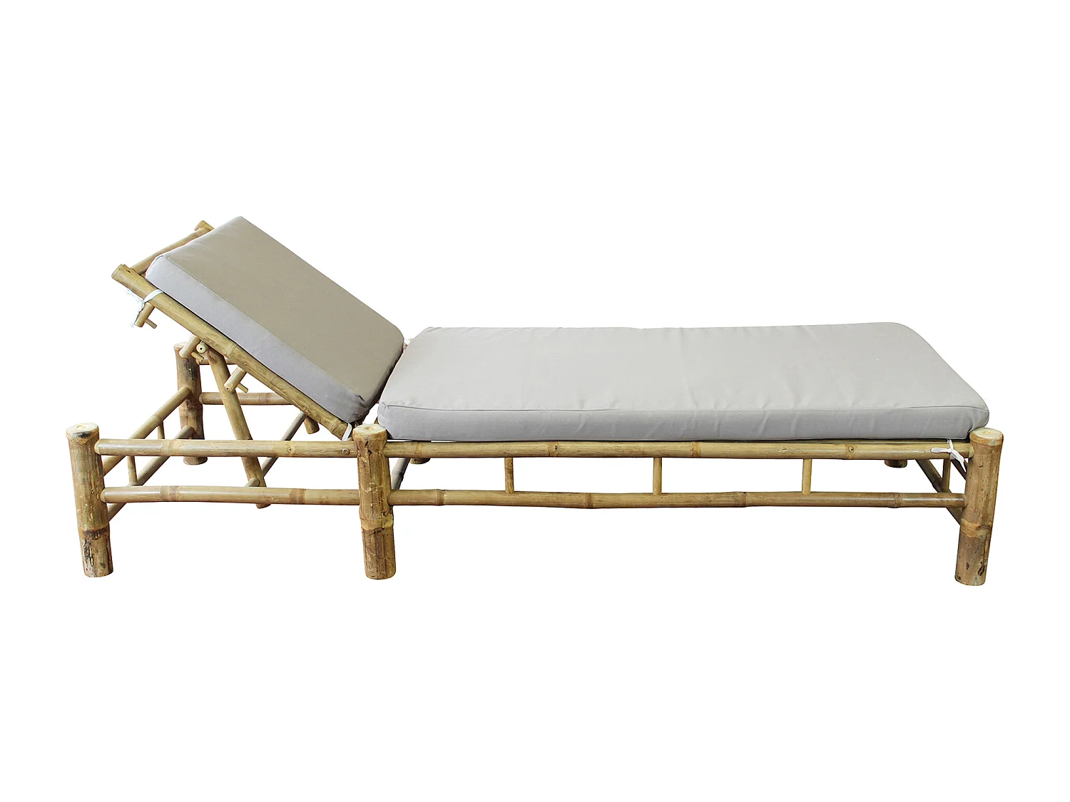 MilaniHome.it - lettino da giardino in bamboo di design per esterno giardino cm 80 l x 210 p x 36 hdi coloreGrigio