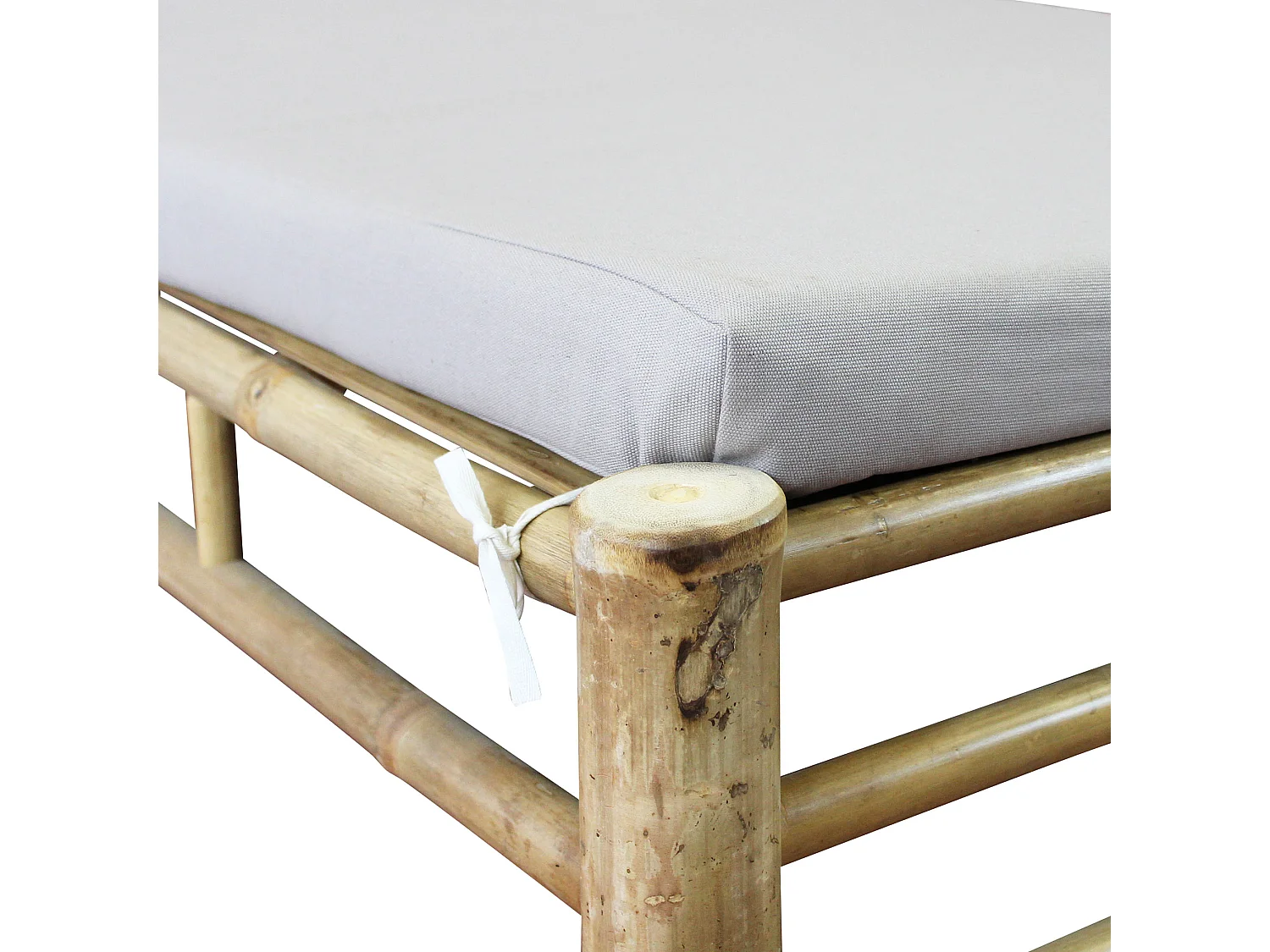 MilaniHome.it - lettino da giardino in bamboo di design per esterno giardino cm 80 l x 210 p x 36 hdi coloreGrigio