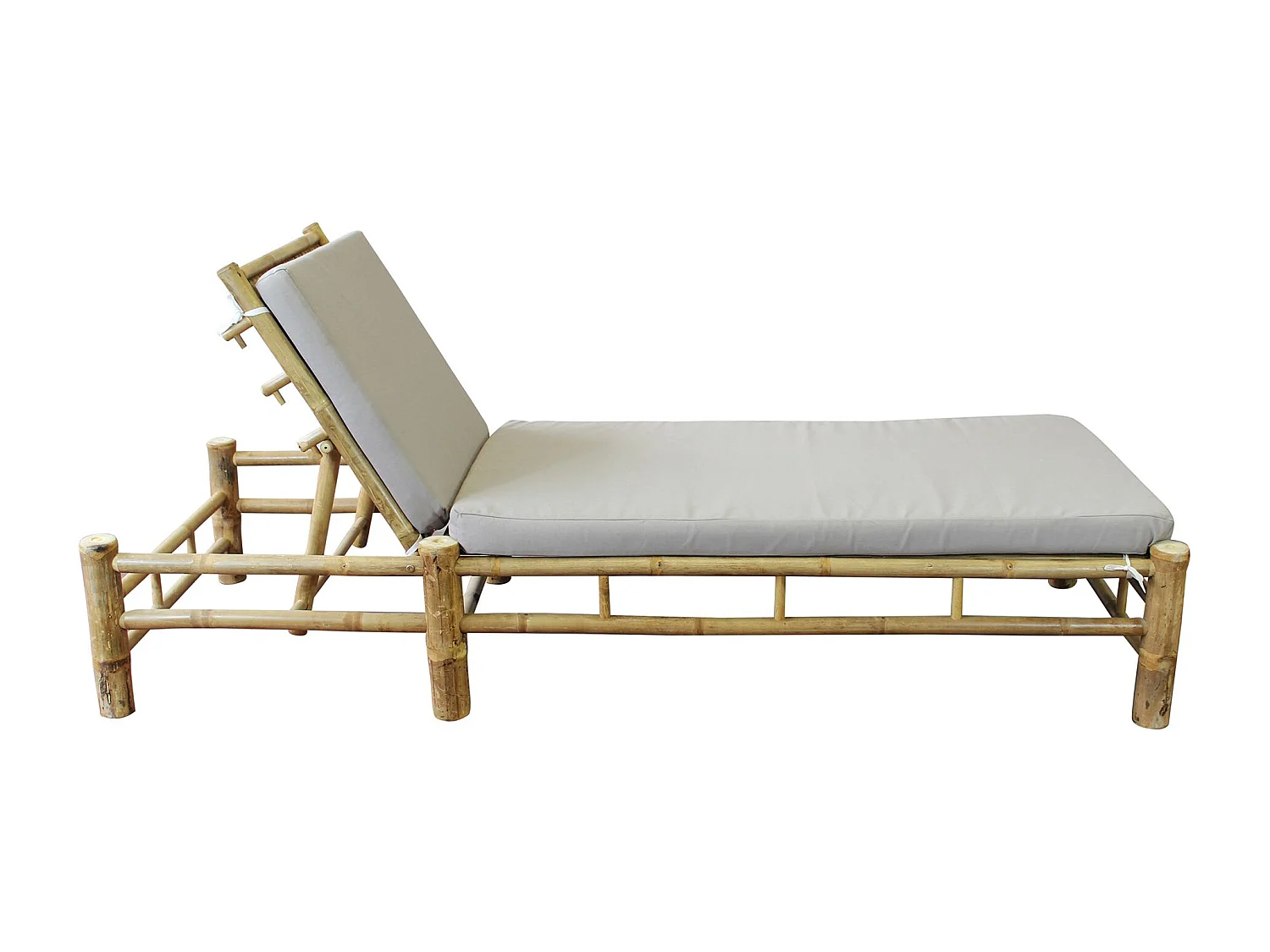 MilaniHome.it - lettino da giardino in bamboo di design per esterno giardino cm 80 l x 210 p x 36 hdi coloreGrigio