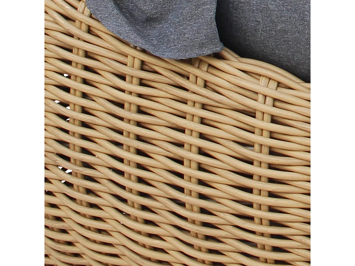 MilaniHome.it - conchiglione da esterno in alluminio e wicker di design per esterno giardino cm 170 l x 170 p x 94 hdi coloreGrigio