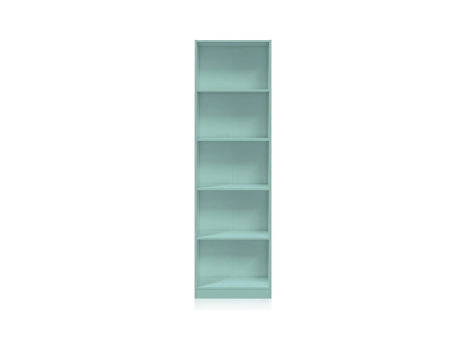Bibliothèque avec 5 étagères couleur vert - Longueur 52 x Hauteur 180 x Profondeur 25 cm