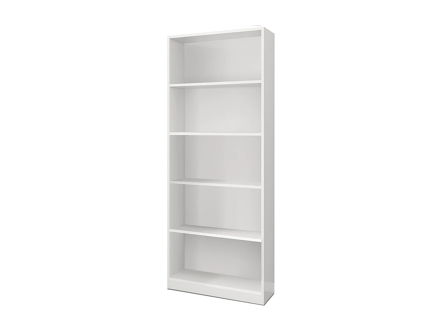 Bibliothèque avec 4 étagères de rangement couleur Blanc artic - Longueur 80 x Hauteur 201 x Profondeur 28 cm