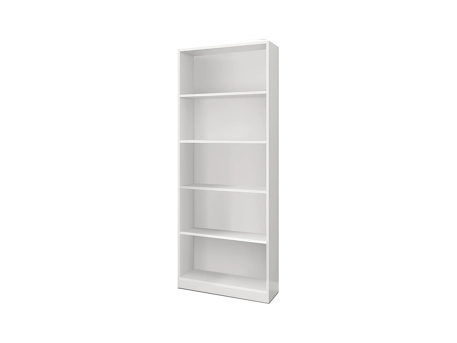 Bibliothèque avec 4 étagères de rangement couleur Blanc artic - Longueur 80 x Hauteur 201 x Profondeur 28 cm