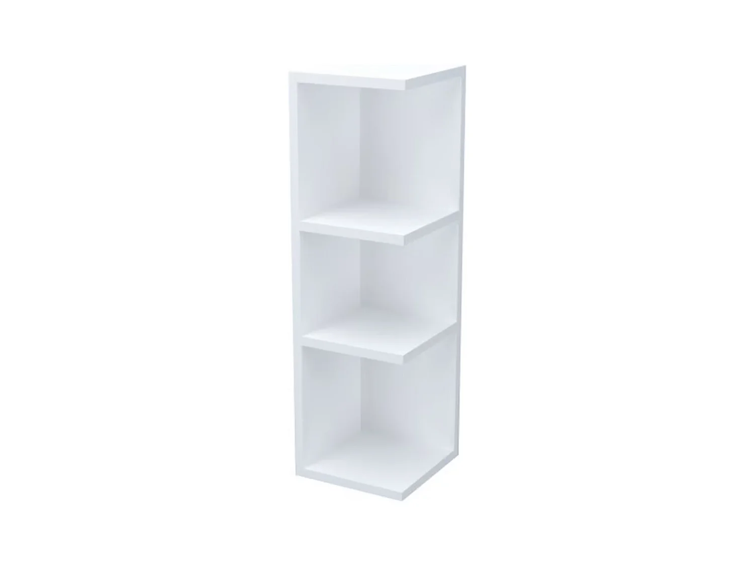 Étagère d'angle suspendue couleur blanc brillant - Longueur 20 x Hauteur 65 x Profondeur 21 cm