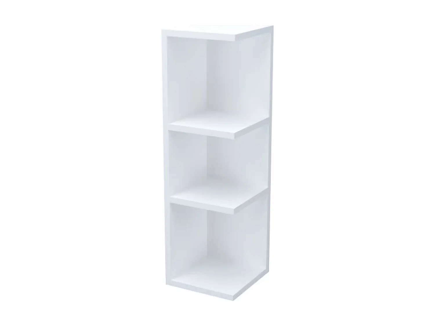 Étagère d'angle suspendue couleur blanc brillant - Longueur 20 x Hauteur 65 x Profondeur 21 cm