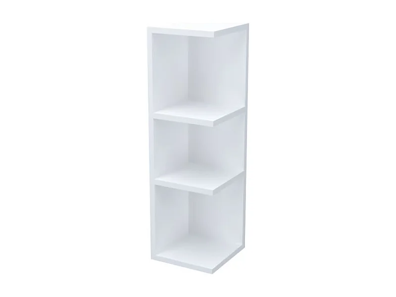 Étagère d'angle suspendue couleur blanc brillant - Longueur 20 x Hauteur 65 x Profondeur 21 cm