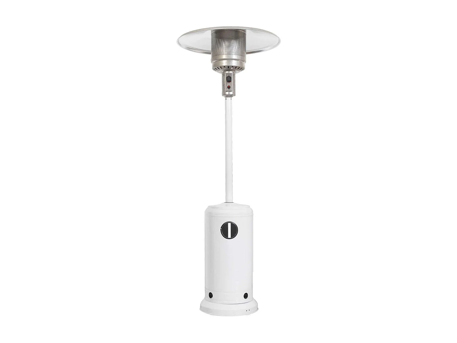 Milani Home - fungo riscaldante a gas, acciaio, stufa da esterno, bianco, 81 x 81 x 219 cm