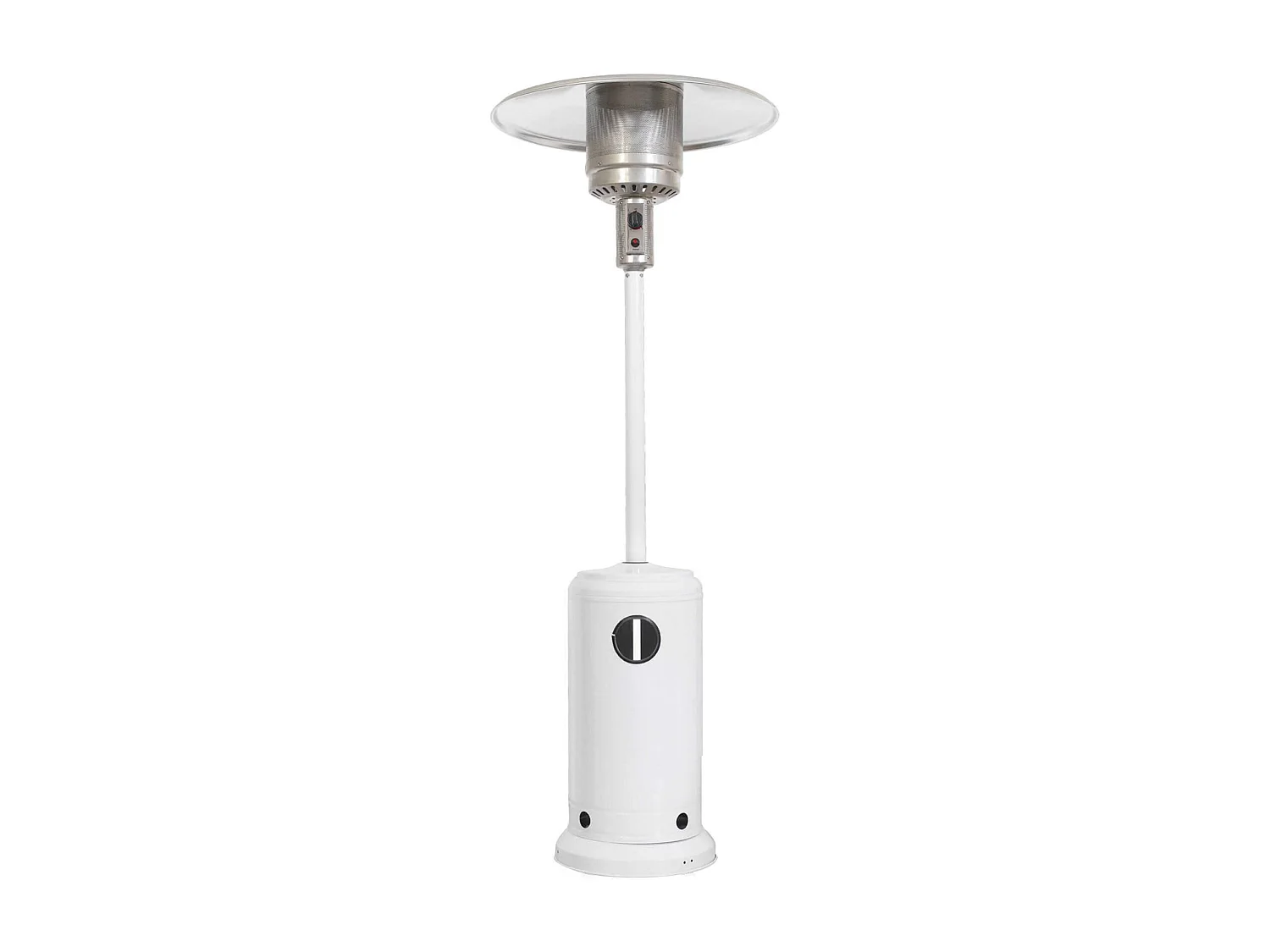 Milani Home - fungo riscaldante a gas, acciaio, stufa da esterno, bianco, 81 x 81 x 219 cm