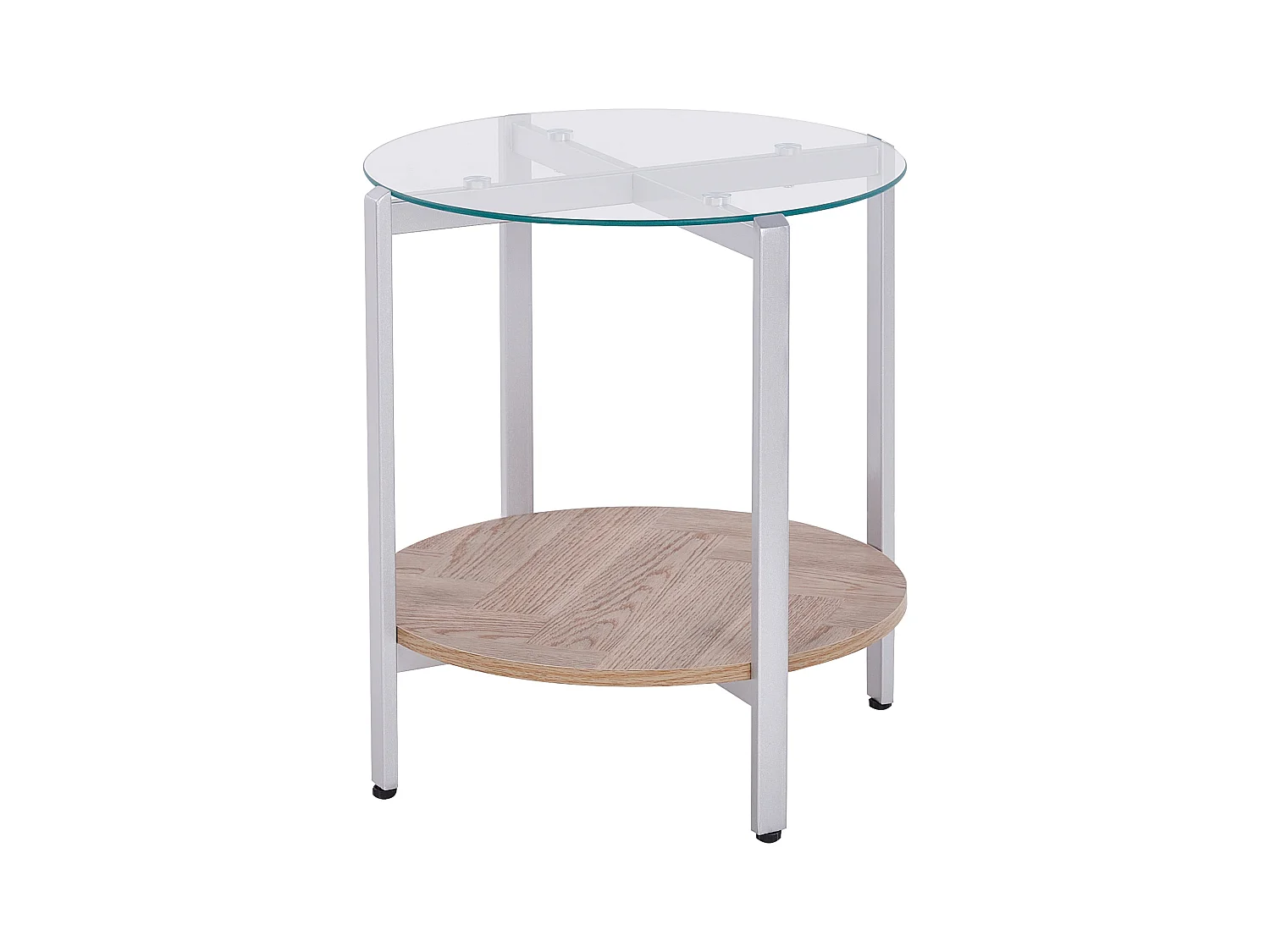 Table d'appoint LOVELL Verre de sécurité Argenté