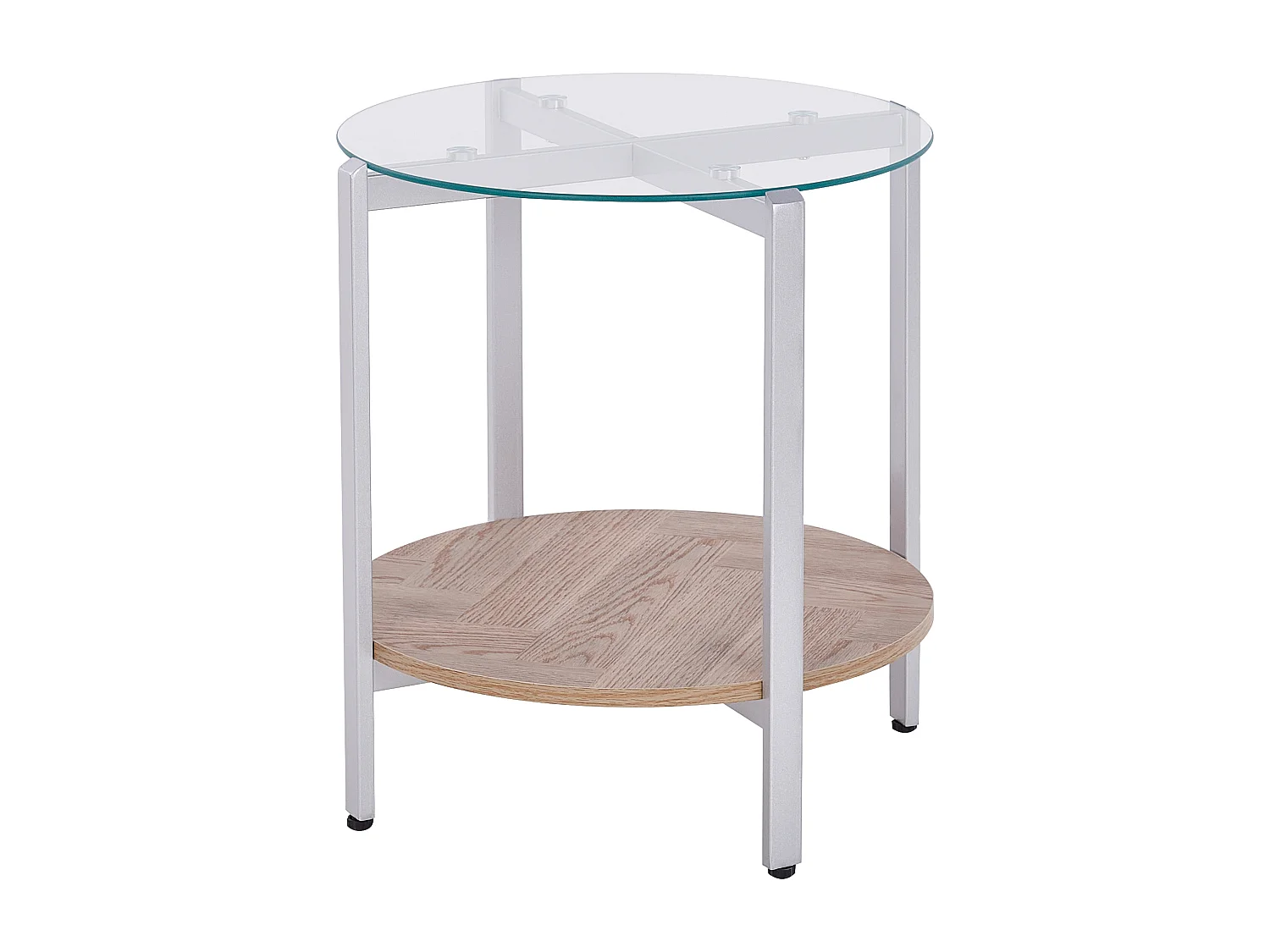 Beistelltisch LOVELL Sicherheitsglas Silber