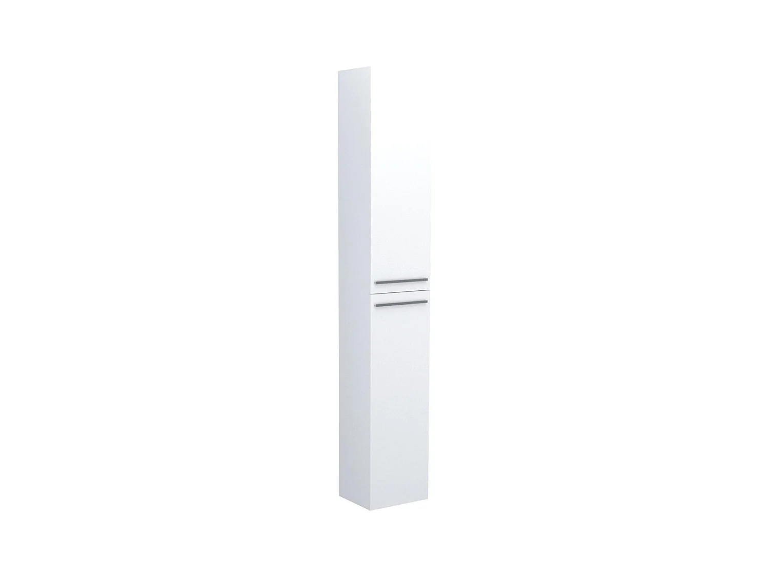 Colonne meuble Salle de bain suspendue avec 2 portes couleur blanc laqué - Hauteur 150 x Longueur 30 x Profondeur 25 cm