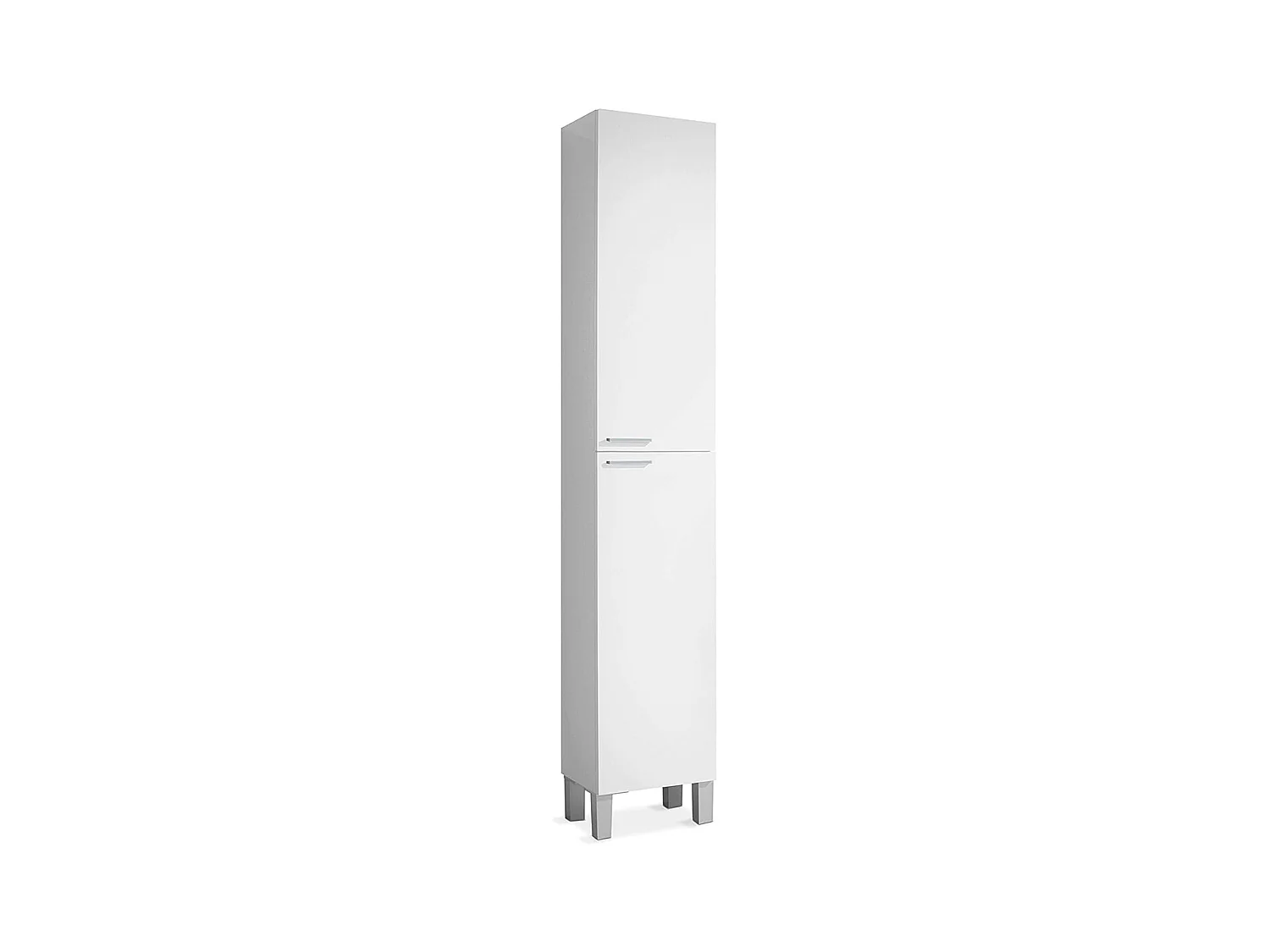 Colonne meuble salle de bain avec 2 portes couleur blanc brillant - Longueur 30 x Hauteur 182 x Profondeur 25 cm
