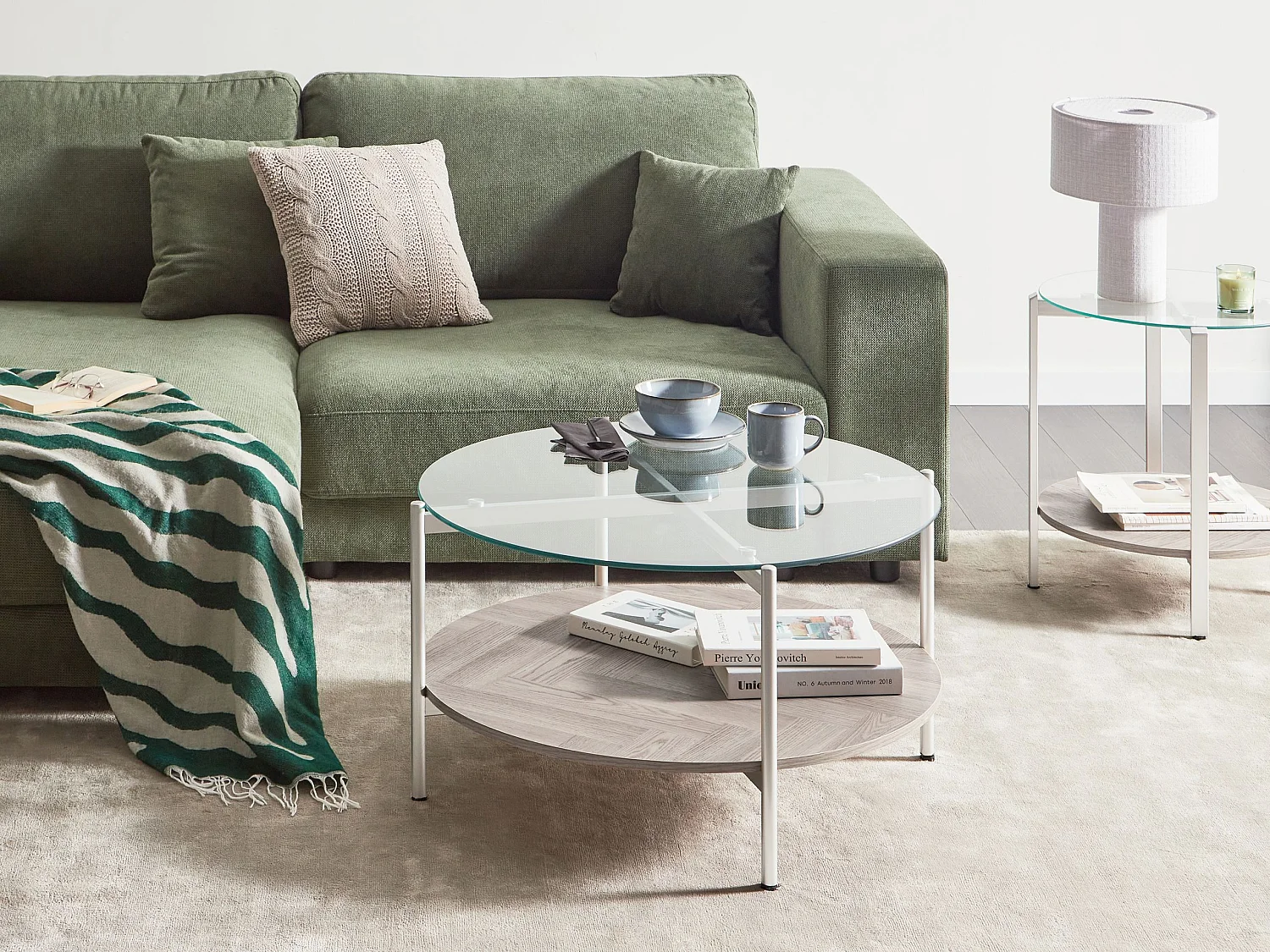 Couchtisch LOVELL Sicherheitsglas Silber