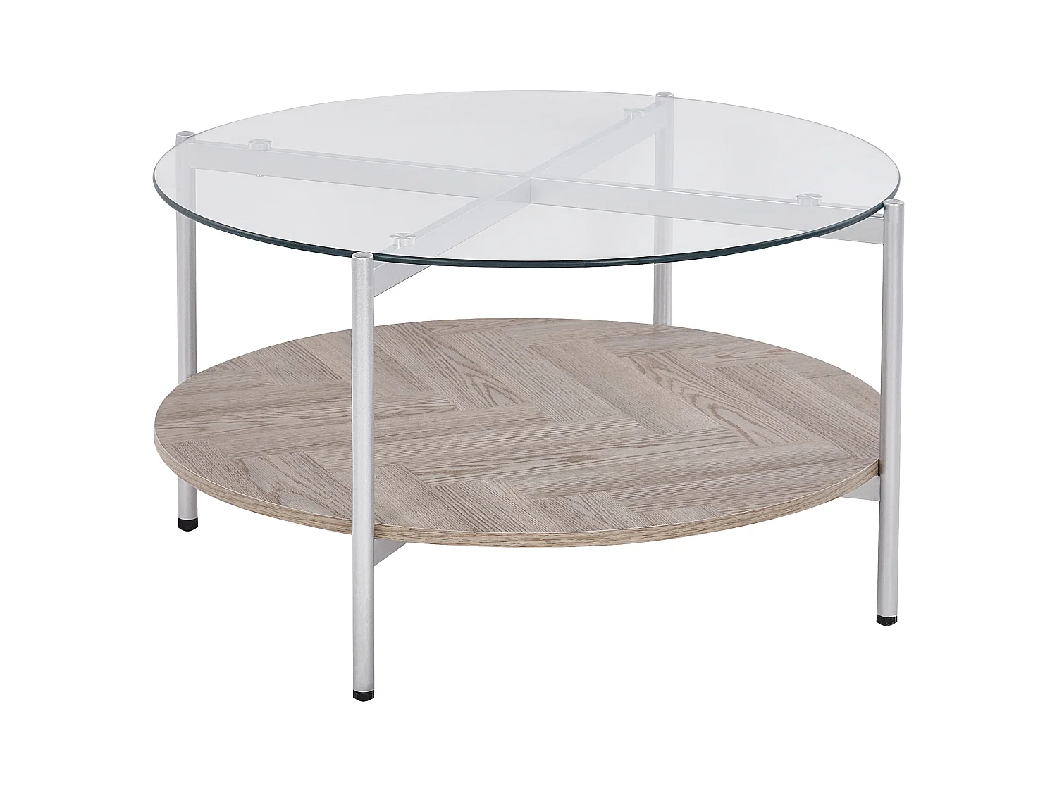 Couchtisch LOVELL Sicherheitsglas Silber