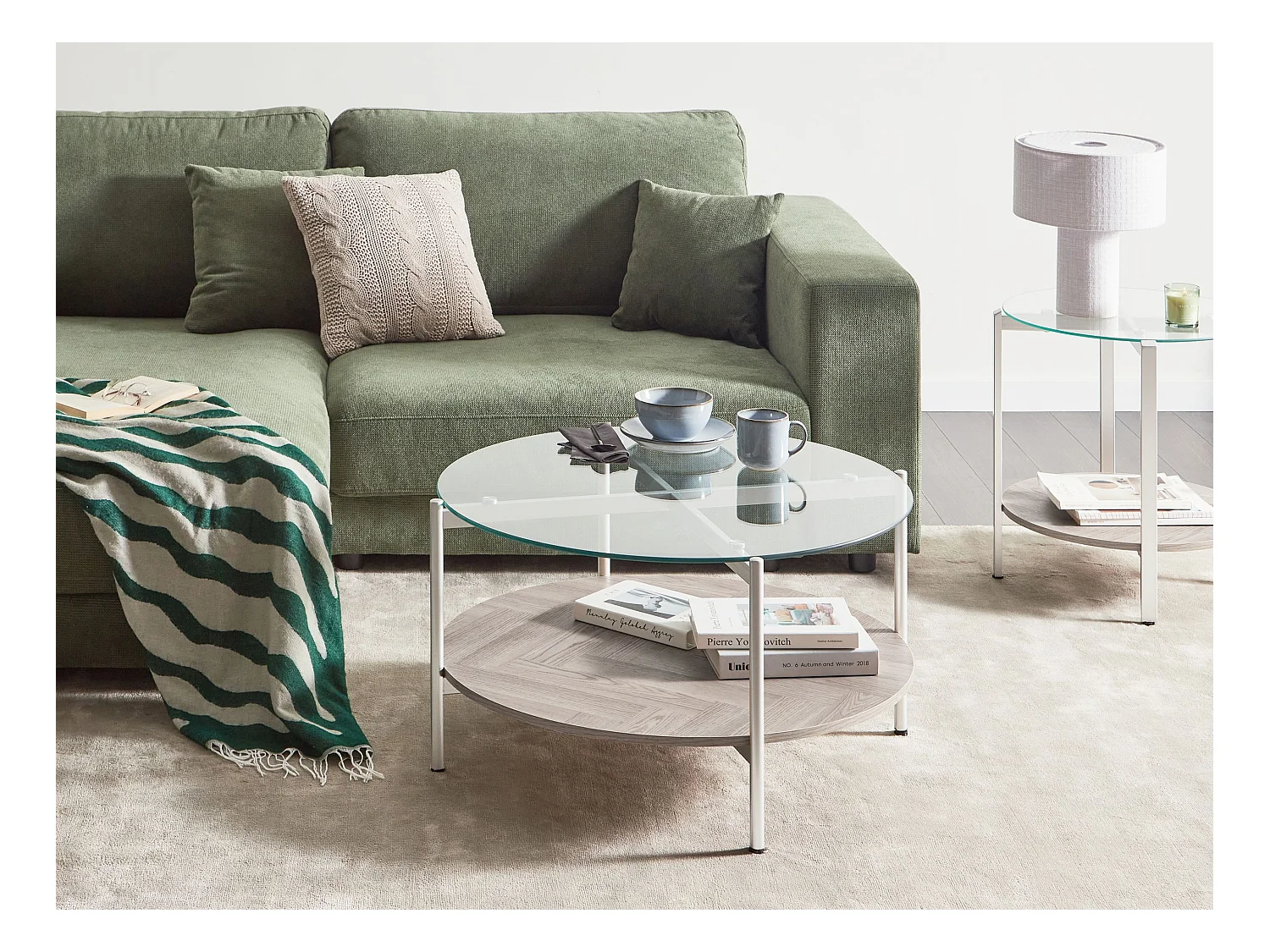 Salontafel LOVELL Veiligheidsglas Zilver