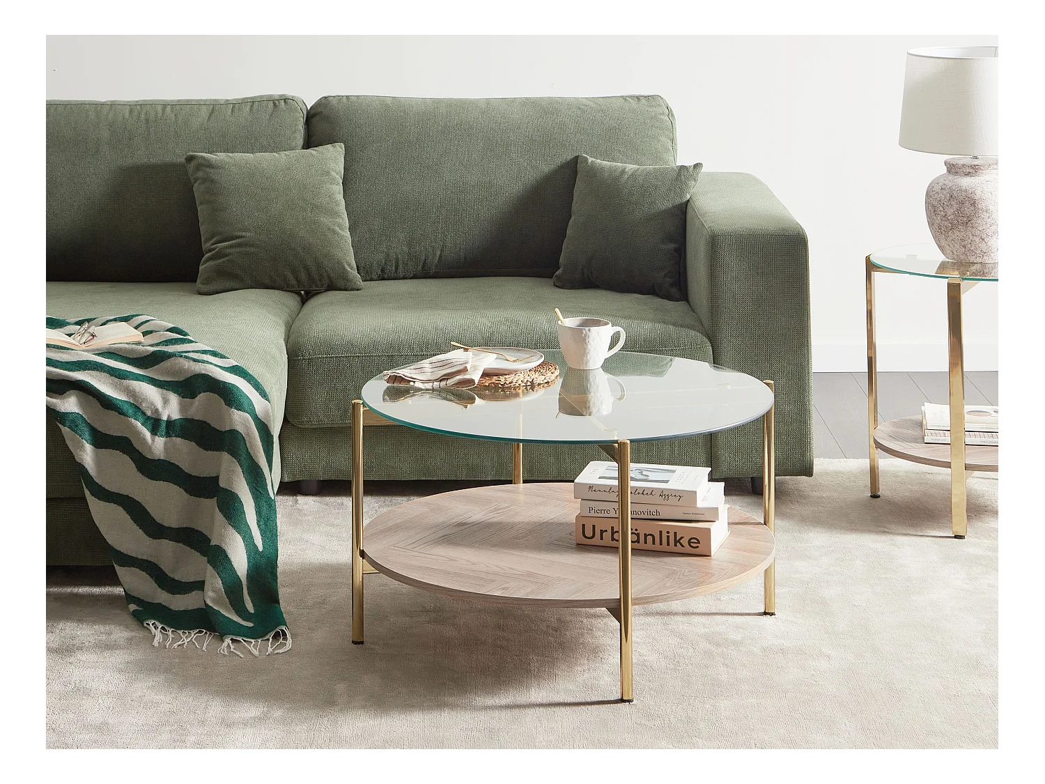 Table basse LOVELL Verre de sécurité Doré