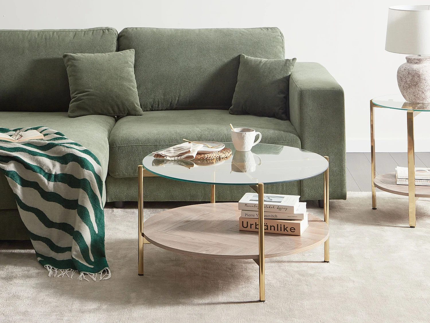 Table basse LOVELL Verre de sécurité Doré