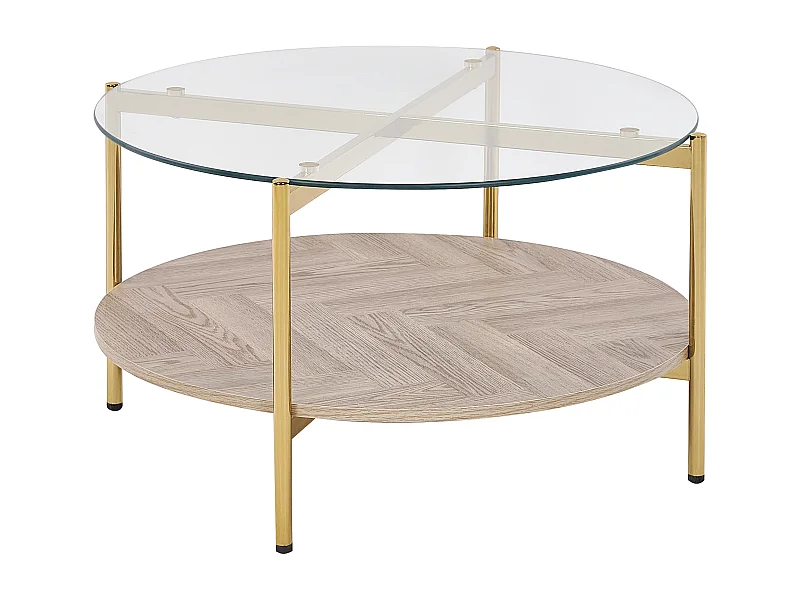 Mesa de centro LOVELL Vidrio templado Dorado