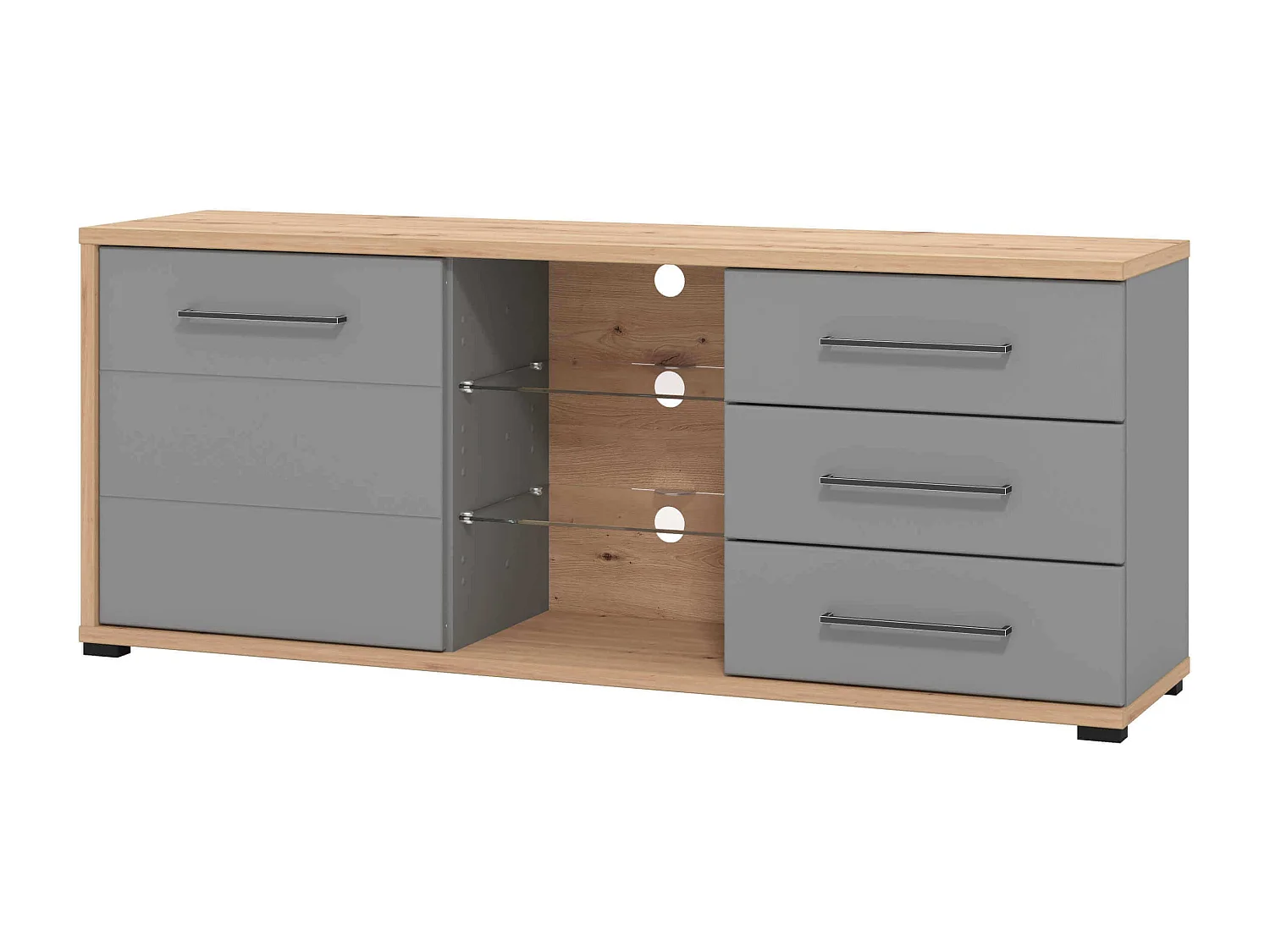 porta tv un anta tre cassetti moderno minimal in legno di design moderno industrial cm 161,5 x 40 x 65 h