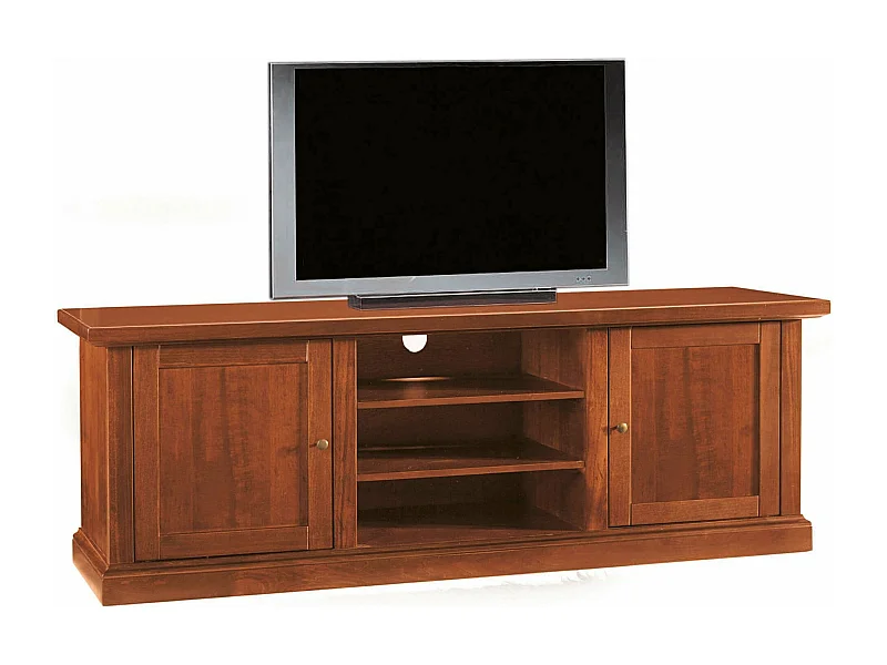 MilaniHome.it - Mobile Tv Porta Tv Tinta Noce 46x160x56 Per Interno Sala Da Pranzo Salotto Cucina Ufficio Massello Arte Poveradi coloreTinta noce