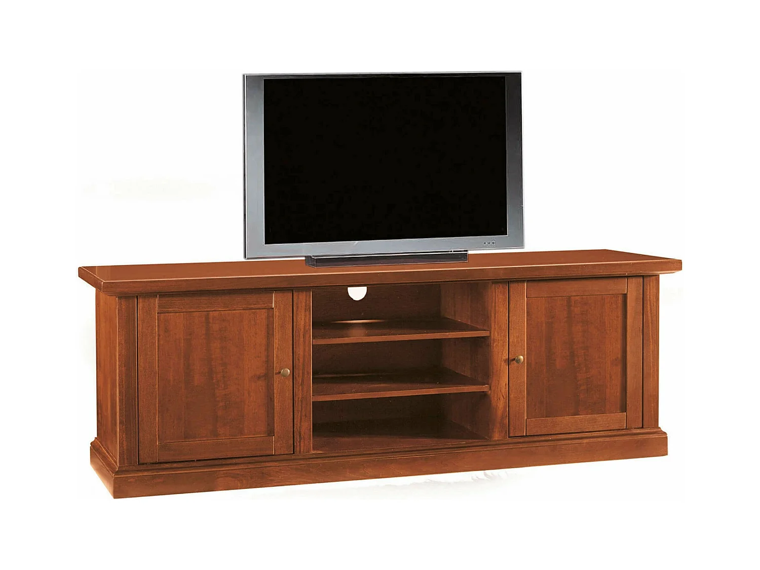 MilaniHome.it - Mobile Tv Porta Tv Tinta Noce 46x160x56 Per Interno Sala Da Pranzo Salotto Cucina Ufficio Massello Arte Poveradi coloreTinta noce