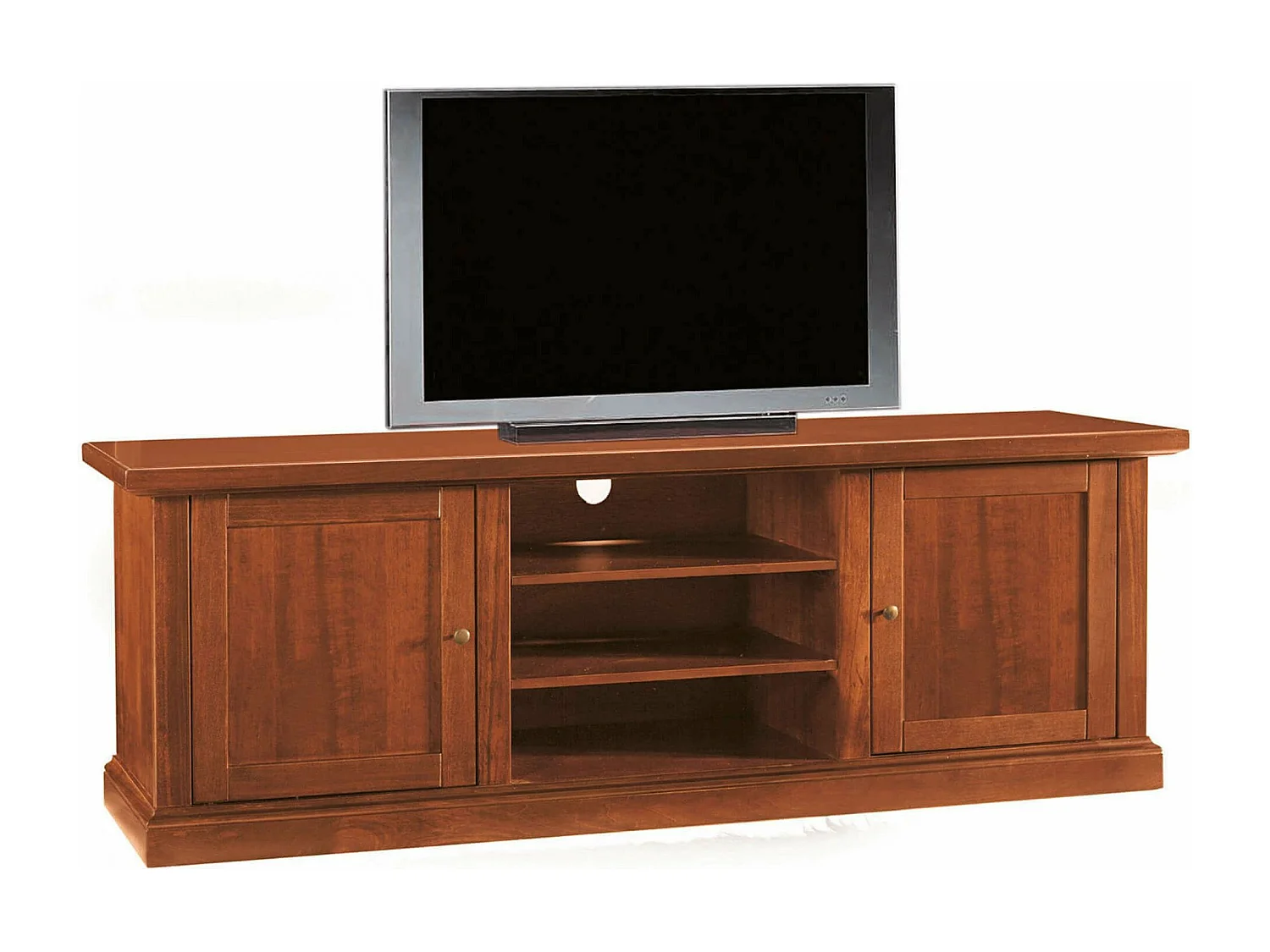 MilaniHome.it - Mobile Tv Porta Tv Tinta Noce 46x160x56 Per Interno Sala Da Pranzo Salotto Cucina Ufficio Massello Arte Poveradi coloreTinta noce