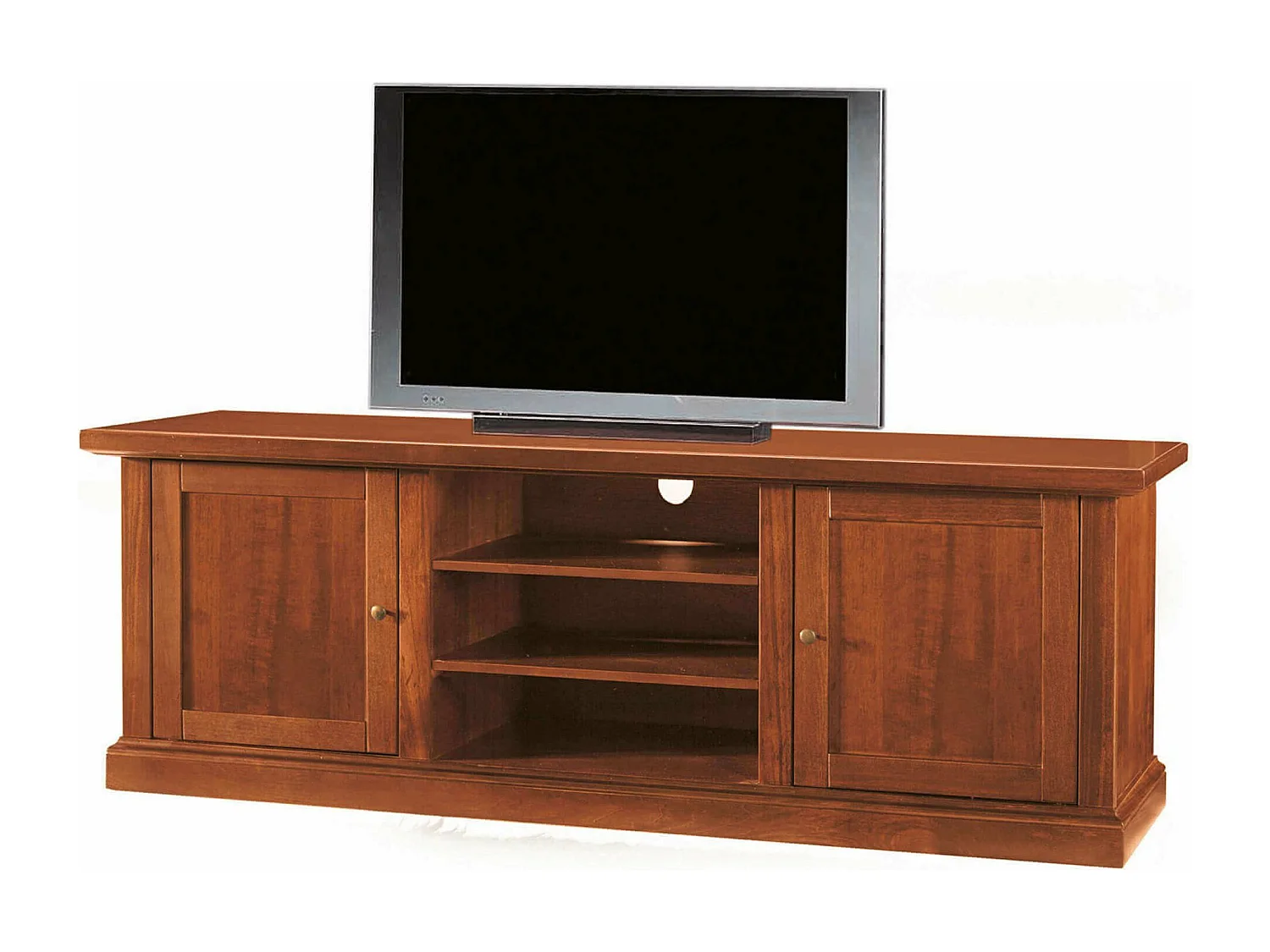 MilaniHome.it - Mobile Tv Porta Tv Tinta Noce 46x160x56 Per Interno Sala Da Pranzo Salotto Cucina Ufficio Massello Arte Poveradi coloreTinta noce