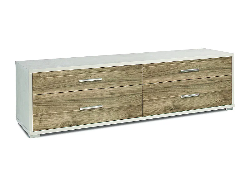 MilaniHome.it - porta tv moderno con 4 cassetti di design moderno cm 179 l x 47 p x 50 hdi coloreMarrone