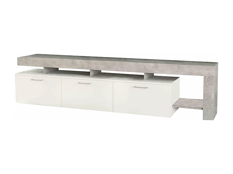 MilaniHome.it - porta tv di design con 3 cassetti di design moderno contemporaneo cm 220 x 40 x 52 hdi coloreCemento