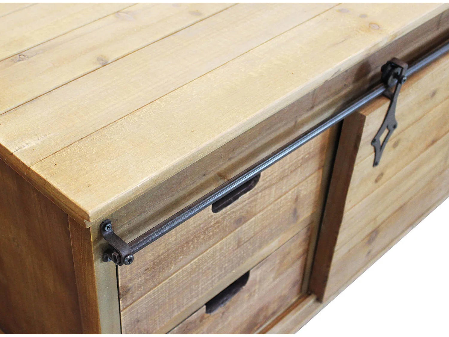 MilaniHome.it - porta TV in legnoe metallo per salotto soggiorno cucina di design industrial cm 151x45x52 hdi coloreMarrone