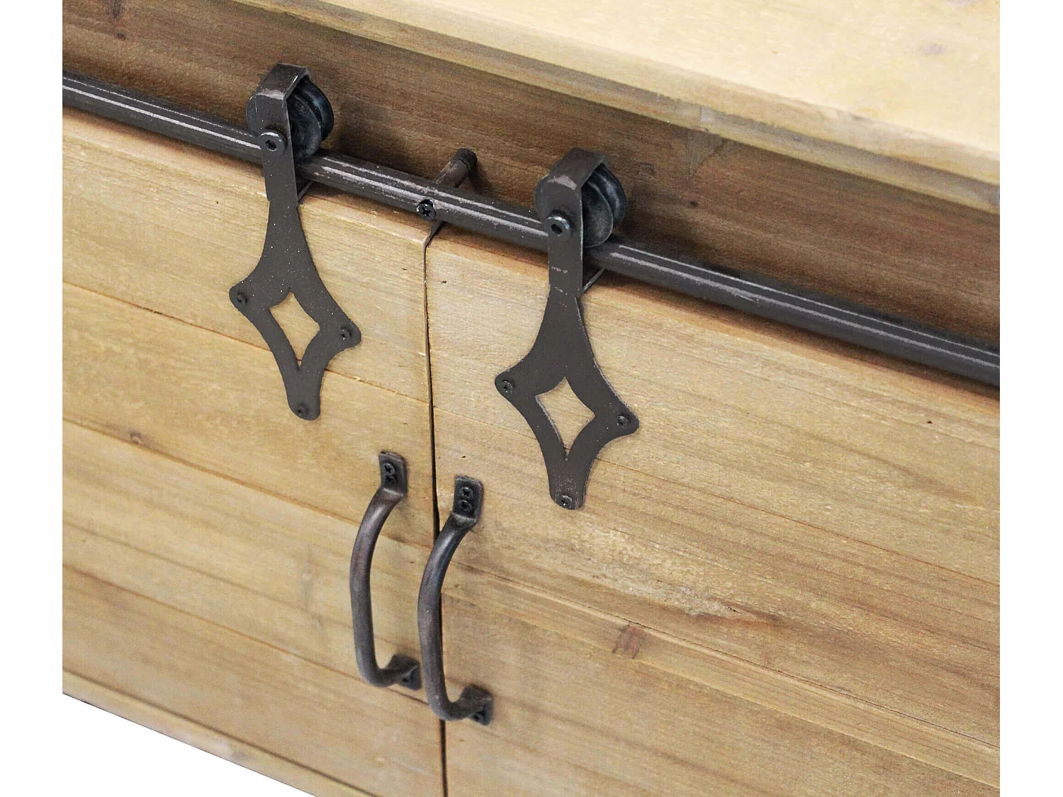 MilaniHome.it - porta TV in legnoe metallo per salotto soggiorno cucina di design industrial cm 151x45x52 hdi coloreMarrone