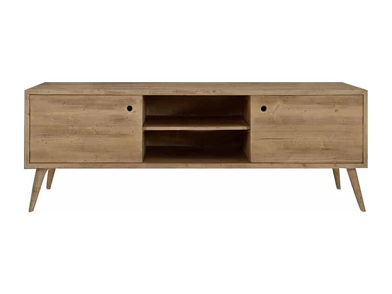 MilaniHome.it - Mobile Tv Porta Tv Cm 160x45x55 H Abete Spazzolato Naturale Da Interno Per Soggiorno Salotto Camera Da Letto Ufficiodi coloreMarrone