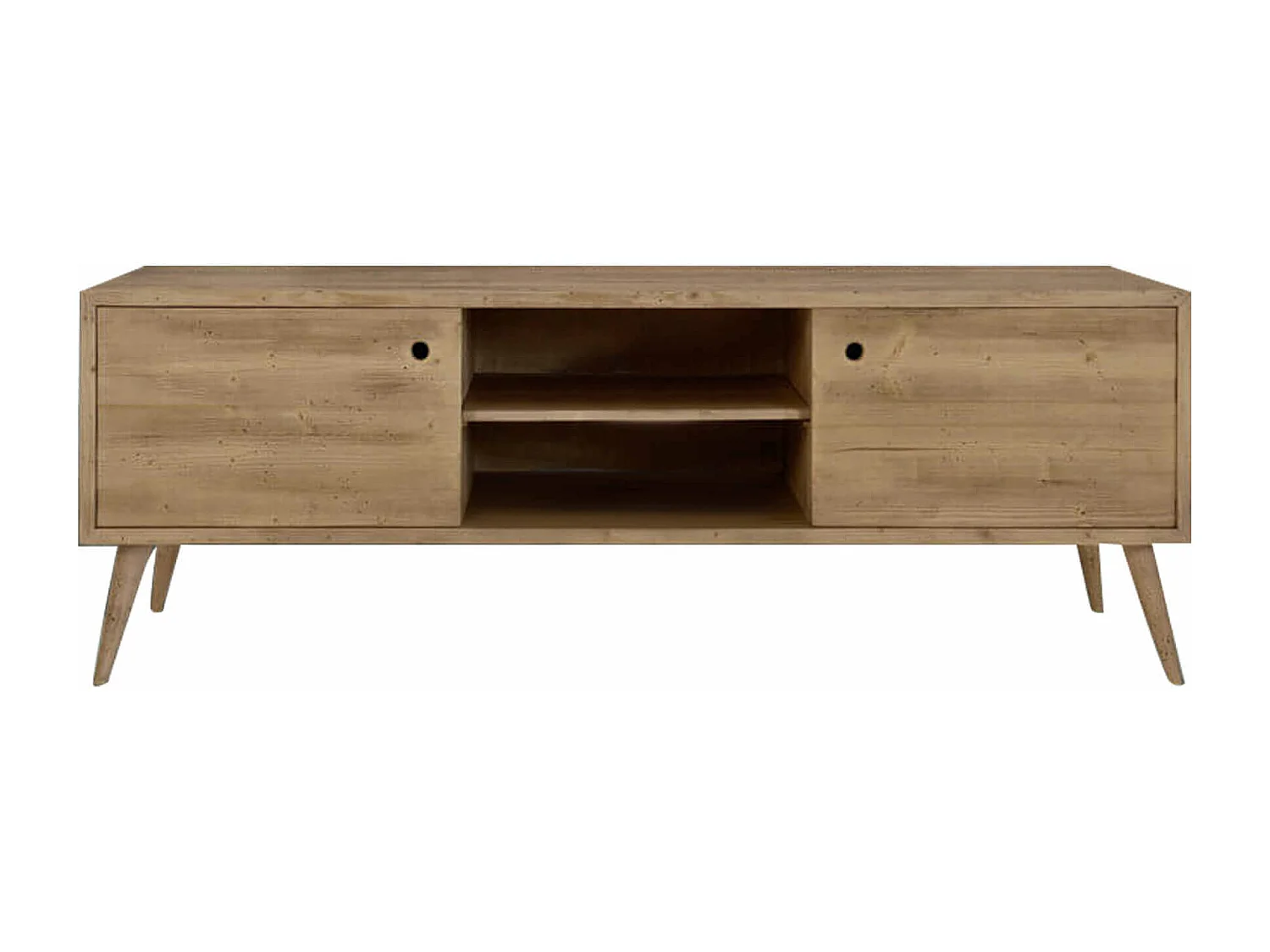 MilaniHome.it - Mobile Tv Porta Tv Cm 160x45x55 H Abete Spazzolato Naturale Da Interno Per Soggiorno Salotto Camera Da Letto Ufficiodi coloreMarrone