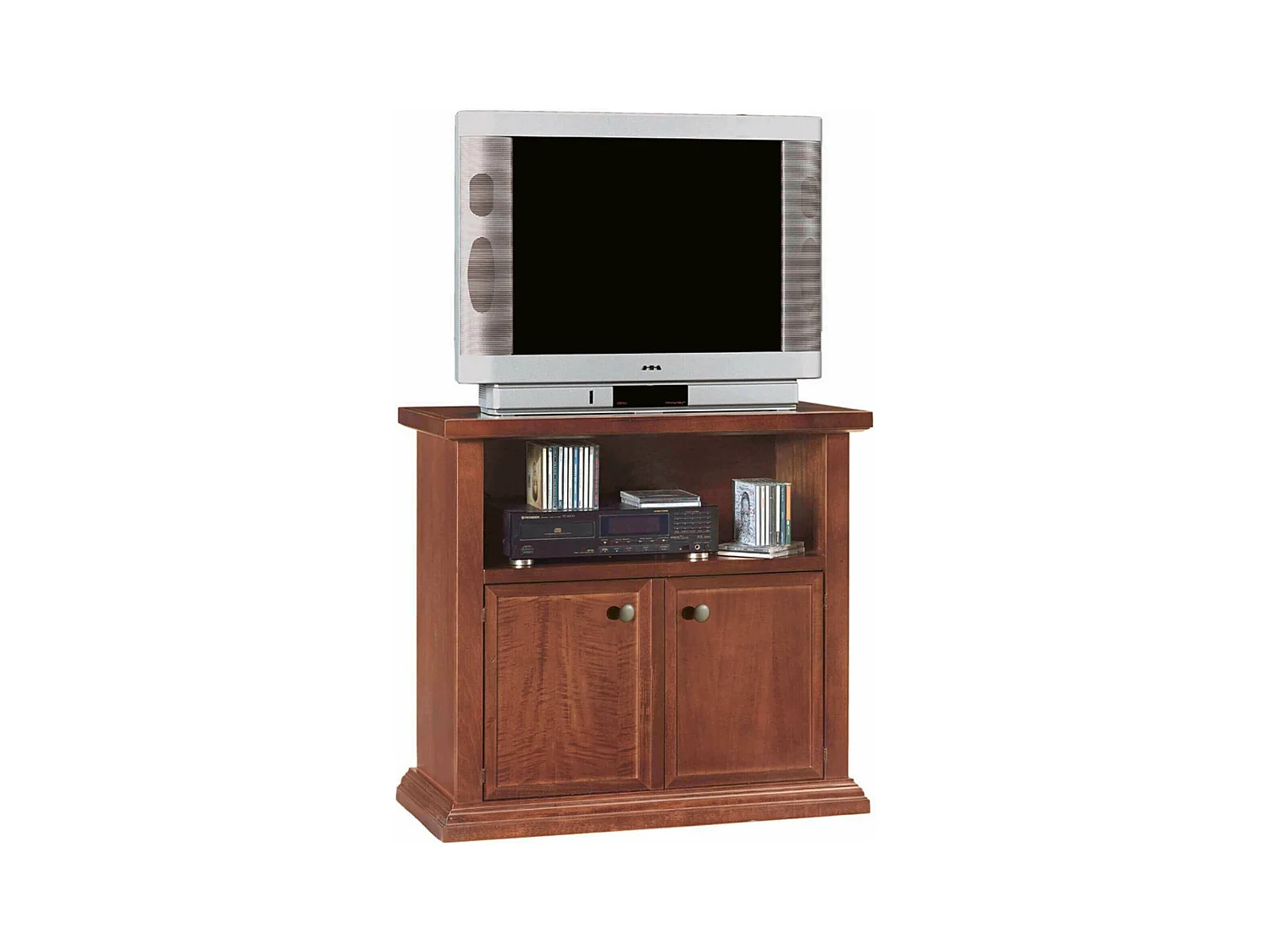 MilaniHome.it - Mobile Tv Porta Tv Tinta Noce 84x40x75 Per Interno Sala Da Pranzo Salotto Cucina Ufficio Massello Arte Poveradi coloreTinta noce