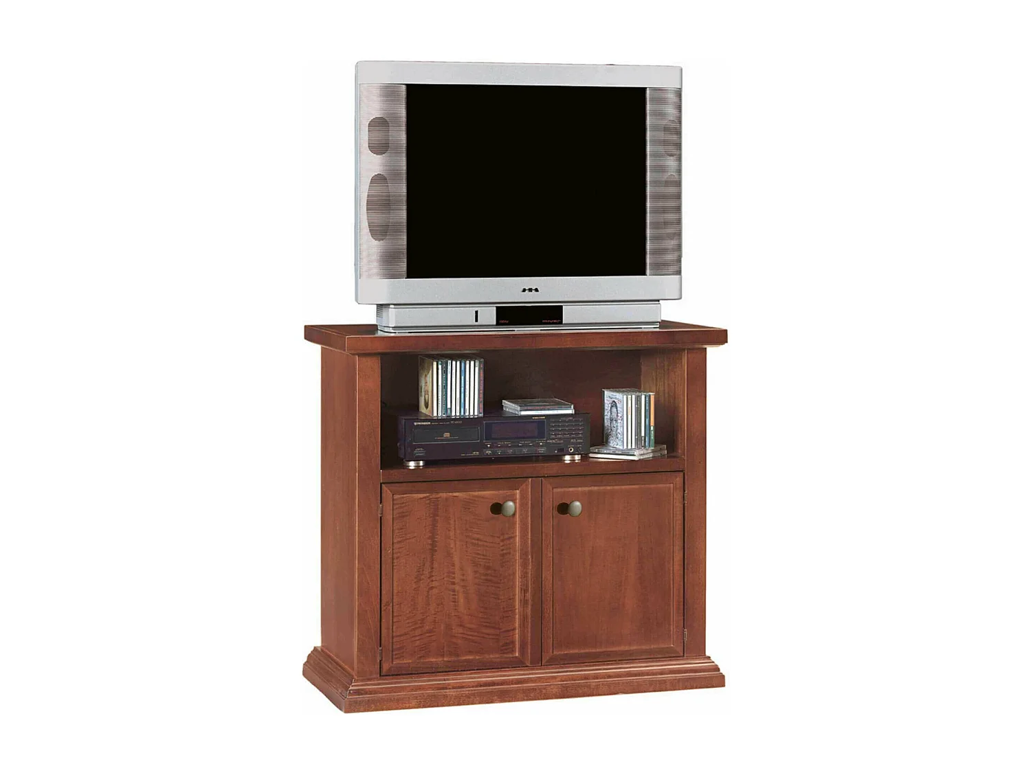 MilaniHome.it - Mobile Tv Porta Tv Tinta Noce 84x40x75 Per Interno Sala Da Pranzo Salotto Cucina Ufficio Massello Arte Poveradi coloreTinta noce