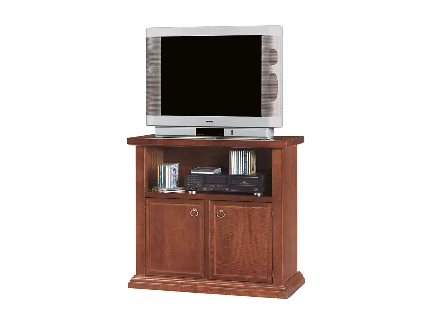 MilaniHome.it - Mobile Tv Porta Tv Tinta Noce 84x40x75 Per Interno Sala Da Pranzo Salotto Cucina Ufficio Massello Arte Poveradi coloreTinta noce